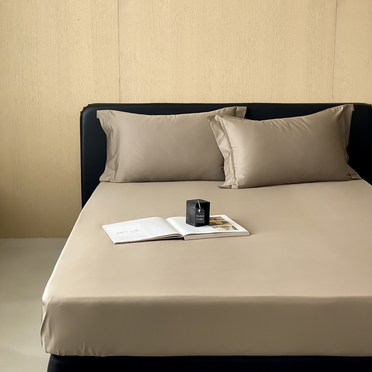 91家纺网 家纺一手货源 找家纺 赫帛 2026新款60支pro加密新疆长绒棉全棉纯棉单床笠床笠单件单品床笠-实拍 沙土棕