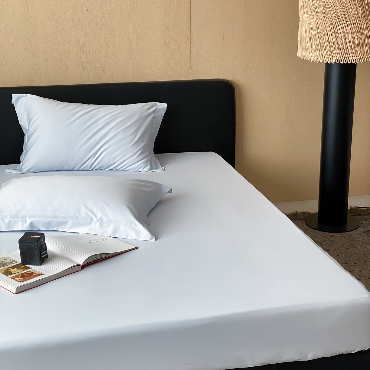 91家纺网 家纺一手货源 找家纺 赫帛 2026新款60支pro加密新疆长绒棉全棉纯棉单床笠床笠单件单品床笠-实拍 婴儿蓝