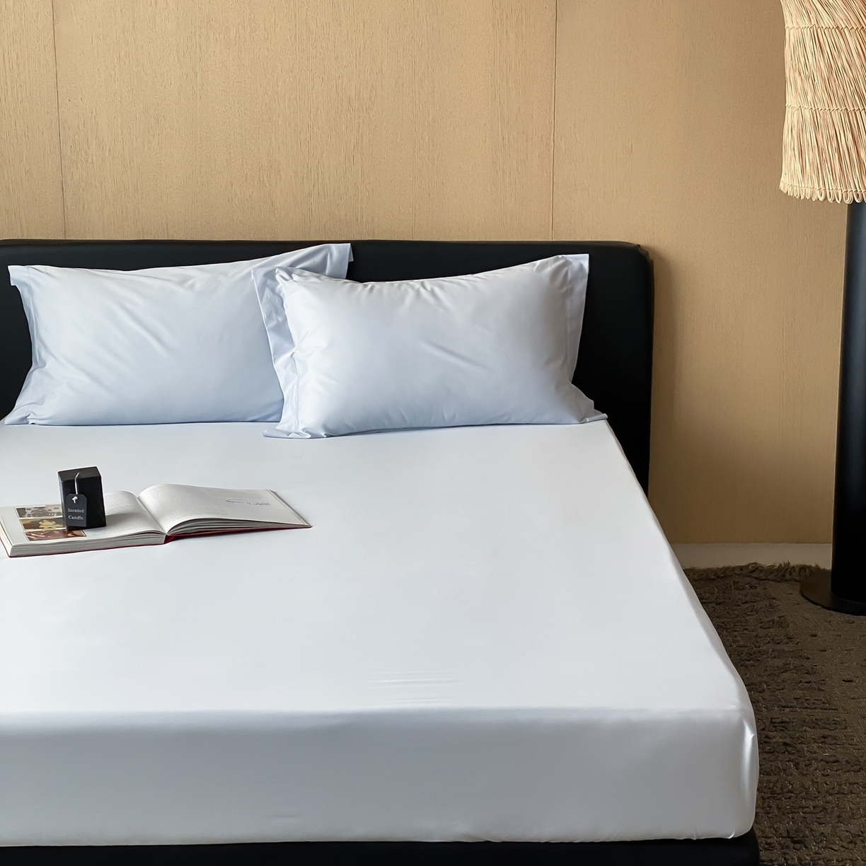 91家纺网 家纺一手货源 找家纺 赫帛 2026新款60支pro加密新疆长绒棉全棉纯棉单床笠床笠单件单品床笠-实拍 婴儿蓝