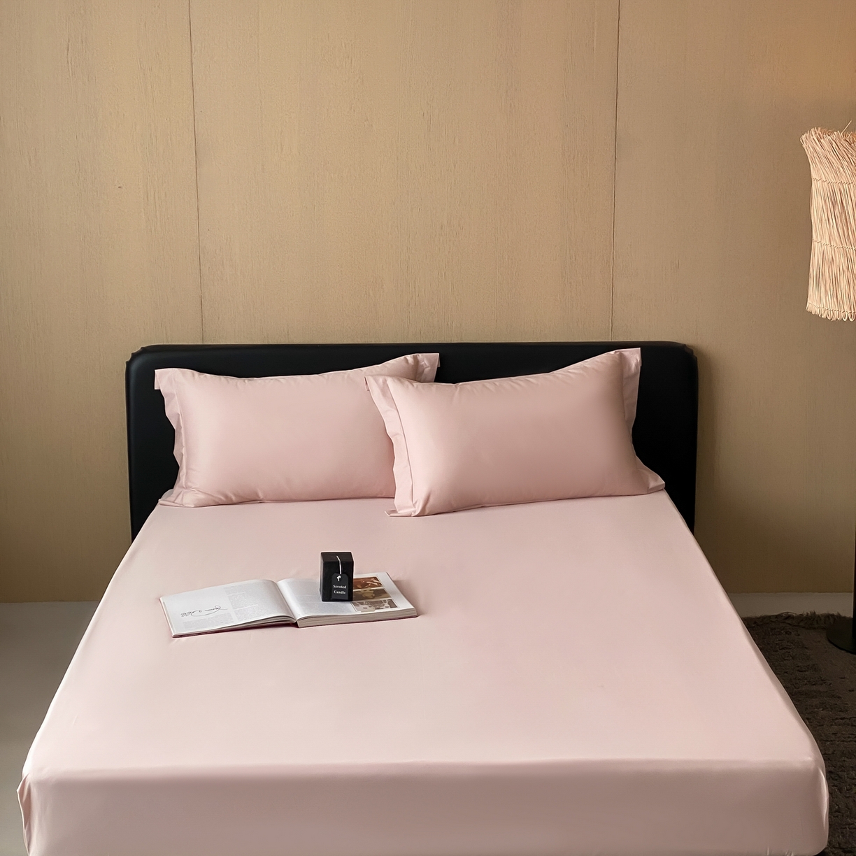 91家纺网 家纺一手货源 找家纺 赫帛 2026新款60支pro加密新疆长绒棉全棉纯棉单床笠床笠单件单品床笠-实拍 蜜桃粉