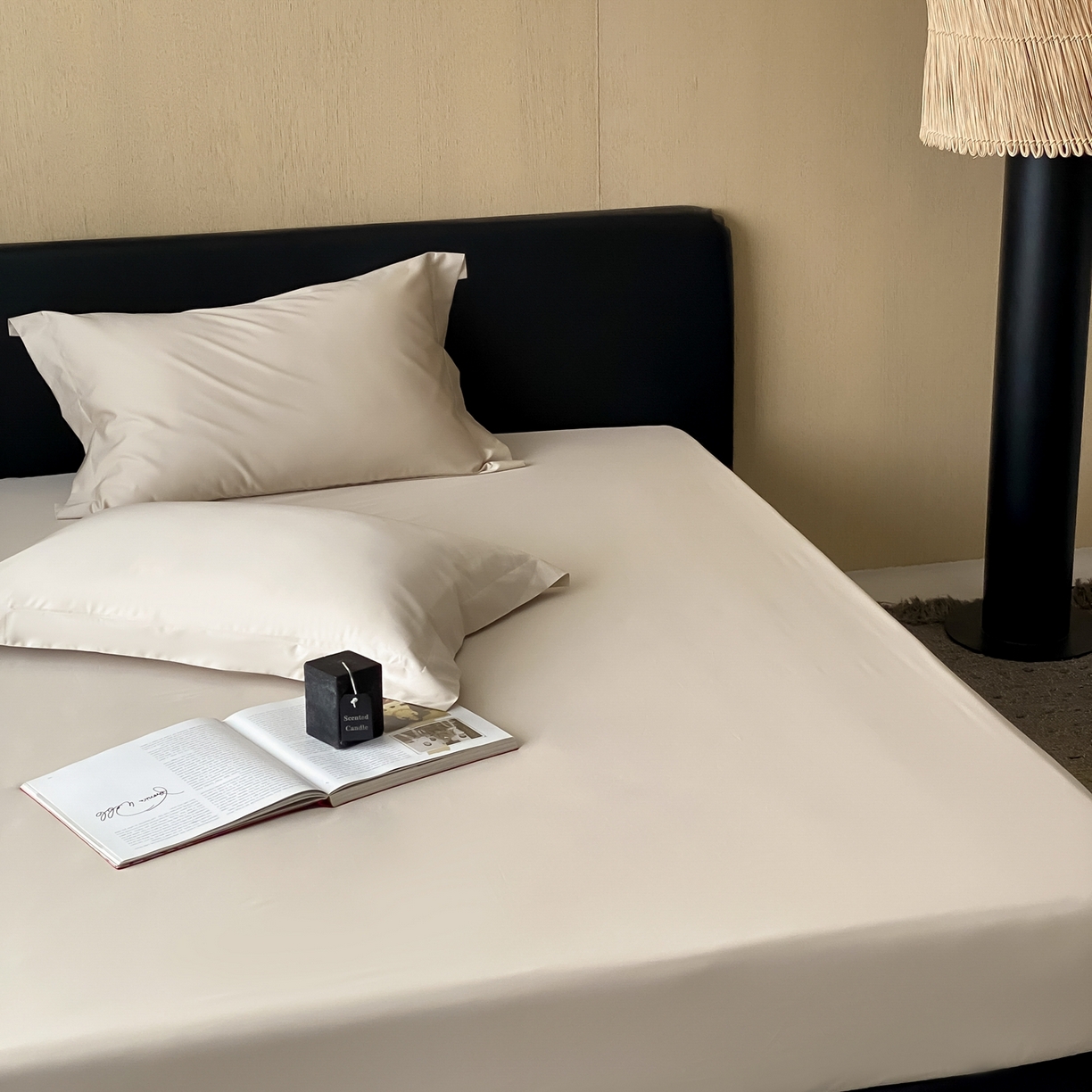 91家纺网 家纺一手货源 找家纺 赫帛 2026新款60支pro加密新疆长绒棉全棉纯棉单床笠床笠单件单品床笠-实拍 浅玉色