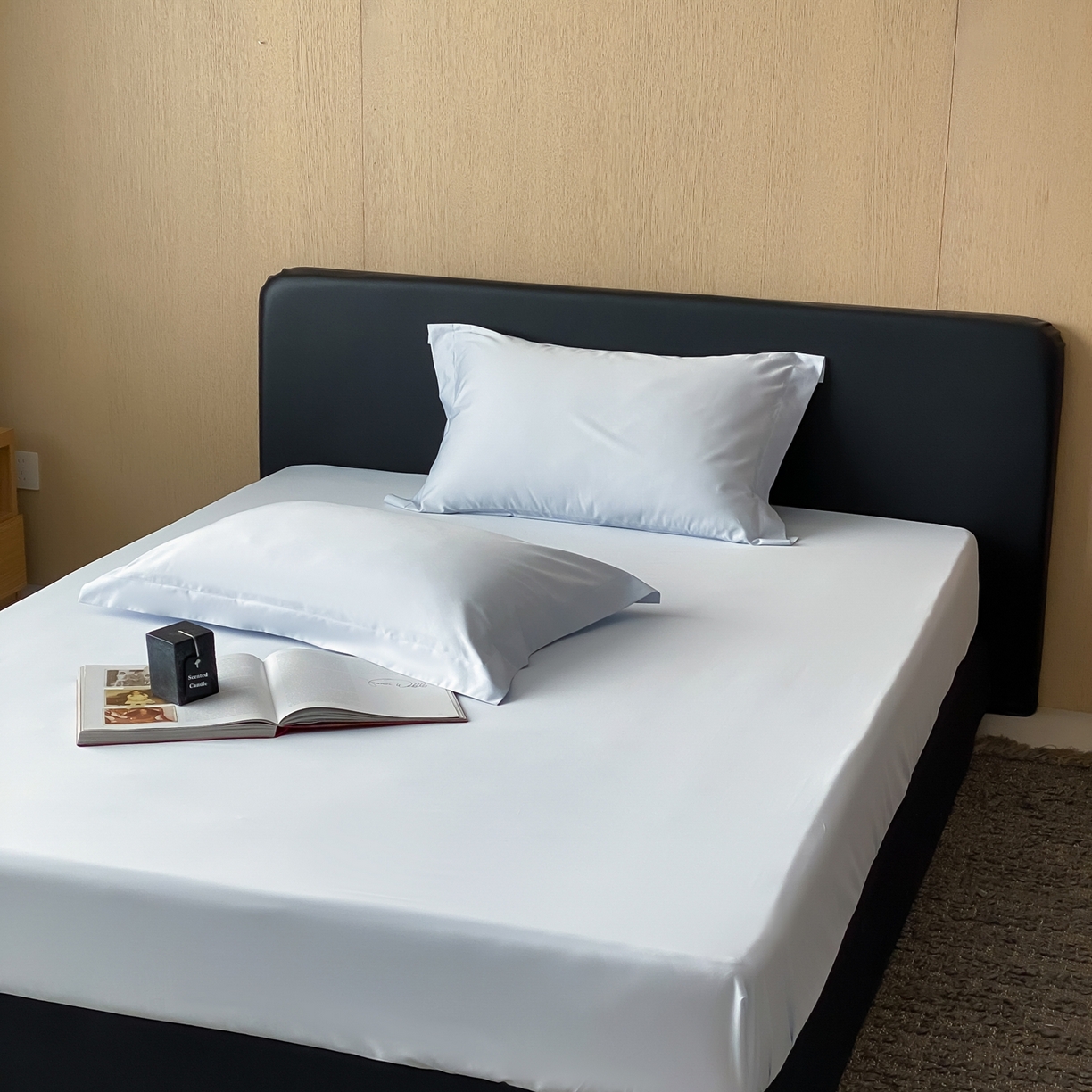 91家纺网 家纺一手货源 找家纺 赫帛 2026新款60支pro加密新疆长绒棉全棉纯棉单床笠床笠单件单品床笠-实拍 婴儿蓝