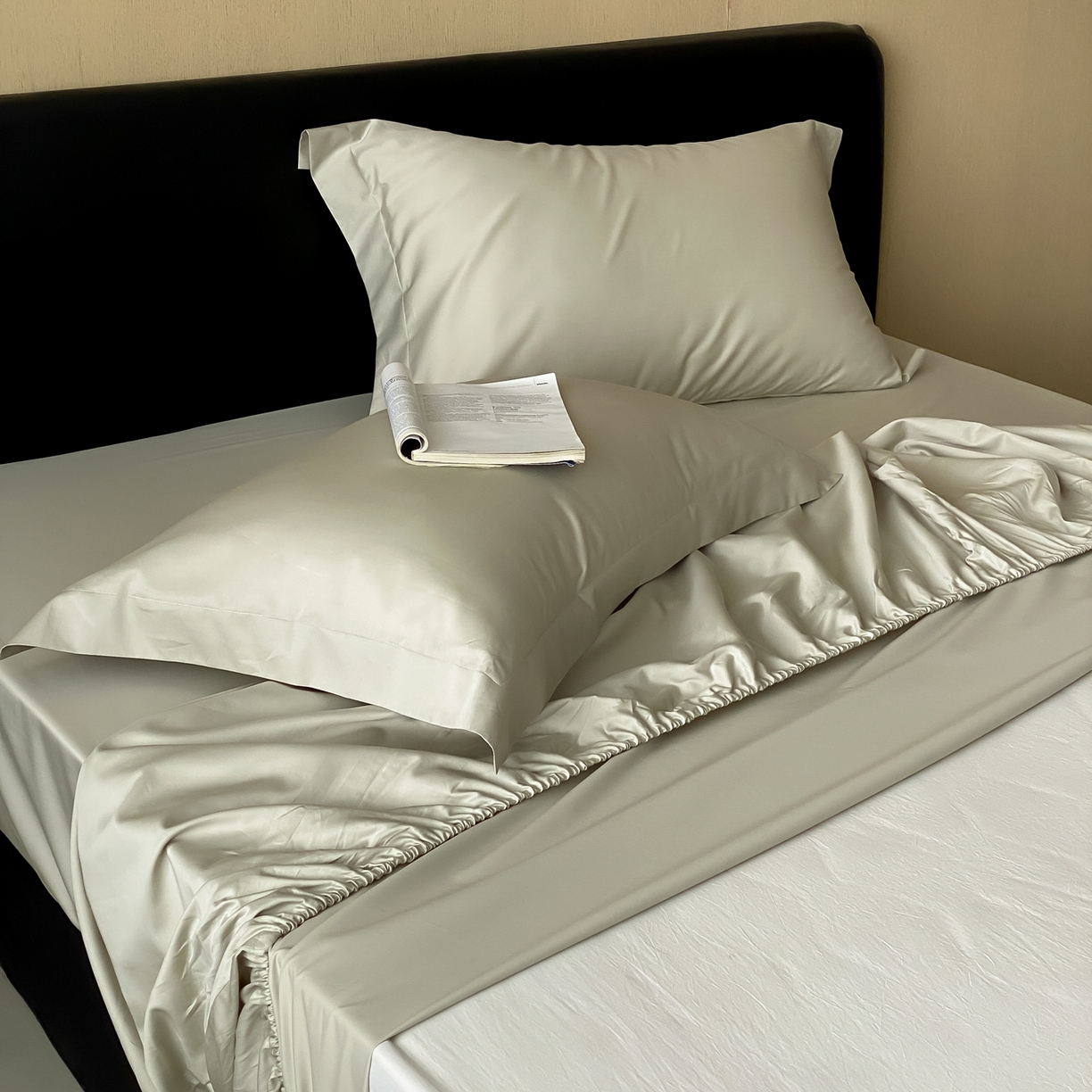 91家纺网 家纺一手货源 找家纺 赫帛 2026新款60支pro加密新疆长绒棉全棉纯棉单床笠床笠单件单品床笠-实拍 嫩芽绿