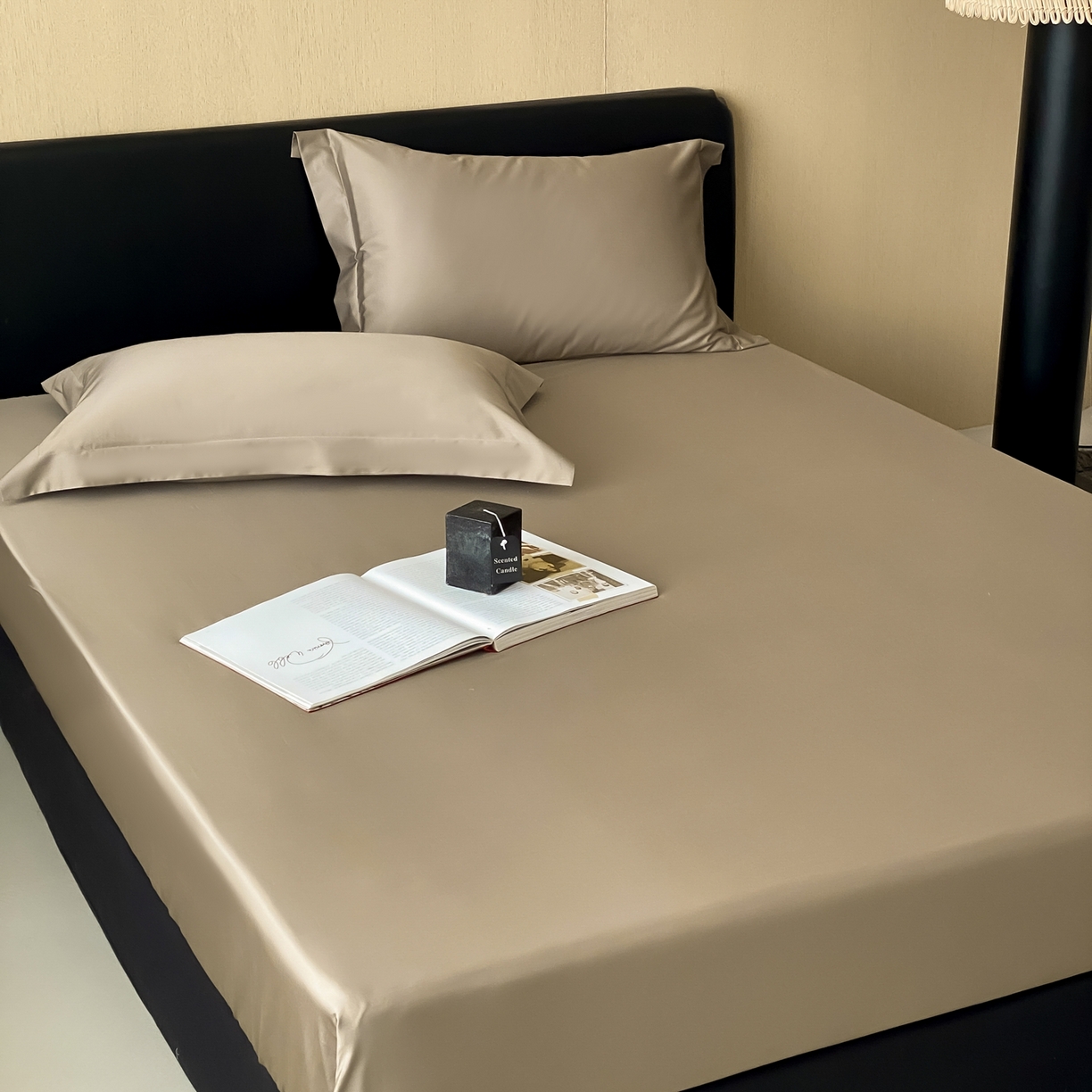 91家纺网 家纺一手货源 找家纺 赫帛 2026新款60支pro加密新疆长绒棉全棉纯棉单床笠床笠单件单品床笠-实拍 沙土棕