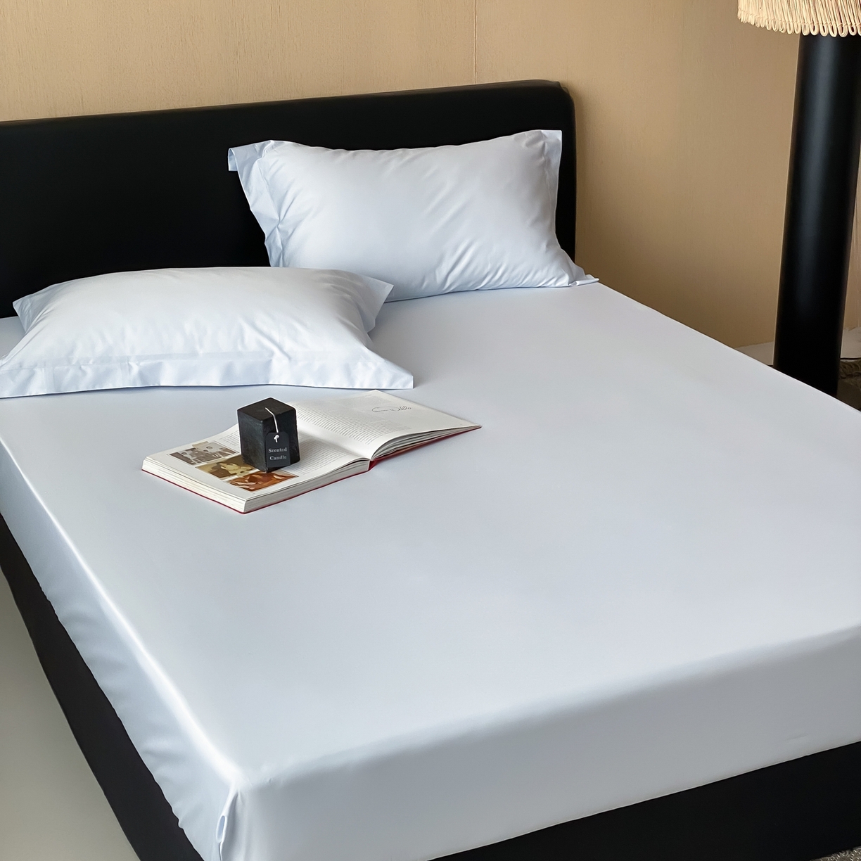 91家纺网 家纺一手货源 找家纺 赫帛 2026新款60支pro加密新疆长绒棉全棉纯棉单床笠床笠单件单品床笠-实拍 婴儿蓝