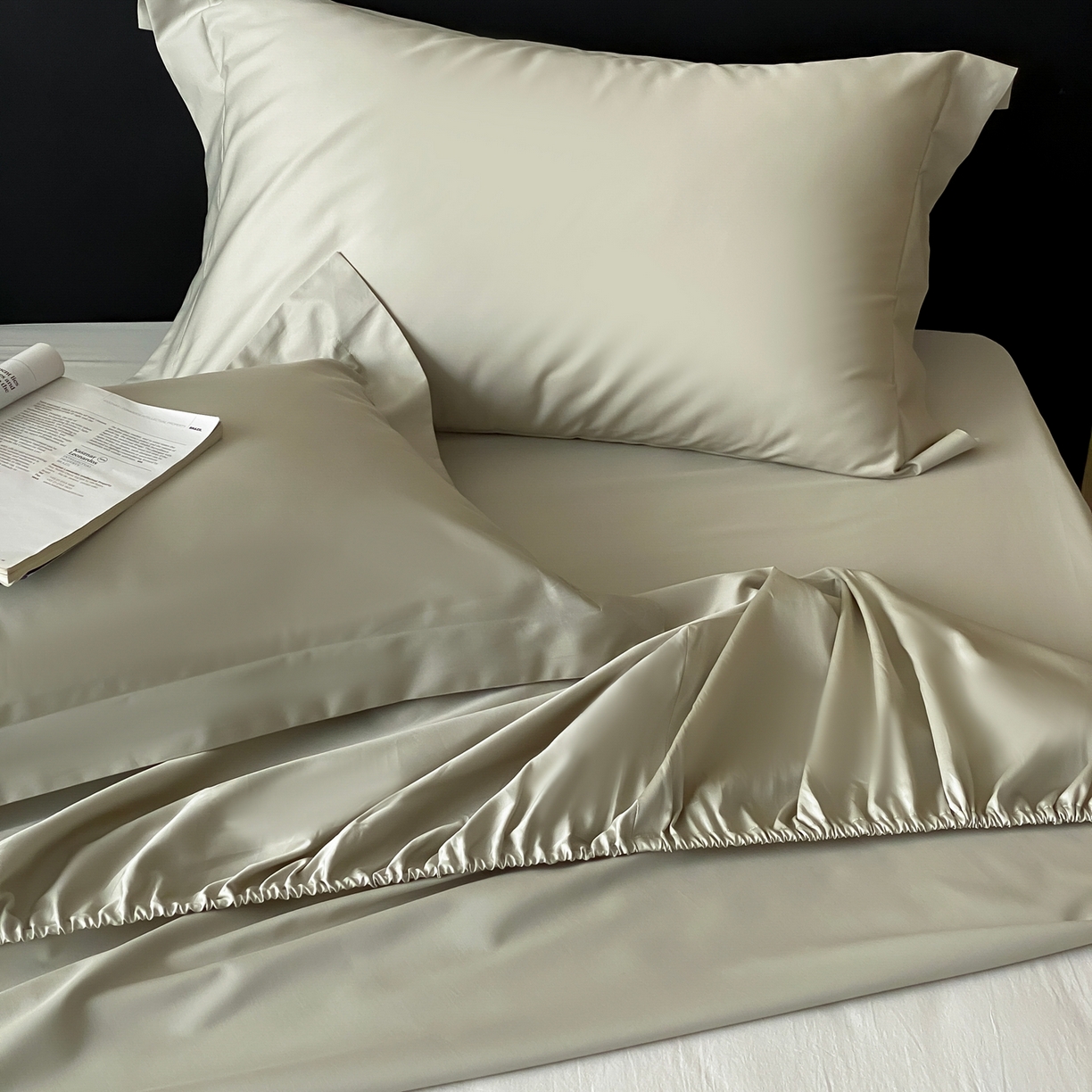 91家纺网 家纺一手货源 找家纺 赫帛 2026新款60支pro加密新疆长绒棉全棉纯棉单床笠床笠单件单品床笠-实拍 嫩芽绿