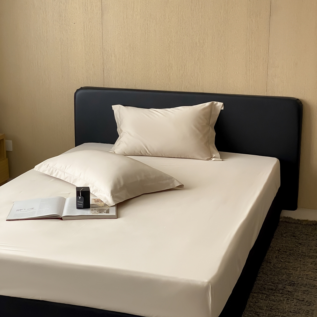 91家纺网 家纺一手货源 找家纺 赫帛 2026新款60支pro加密新疆长绒棉全棉纯棉单床笠床笠单件单品床笠-实拍 浅玉色