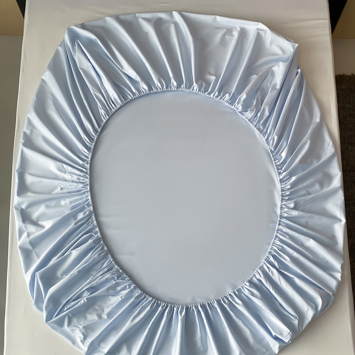 91家纺网 家纺一手货源 找家纺 赫帛 2026新款60支pro加密新疆长绒棉全棉纯棉单床笠床笠单件单品床笠-实拍 婴儿蓝