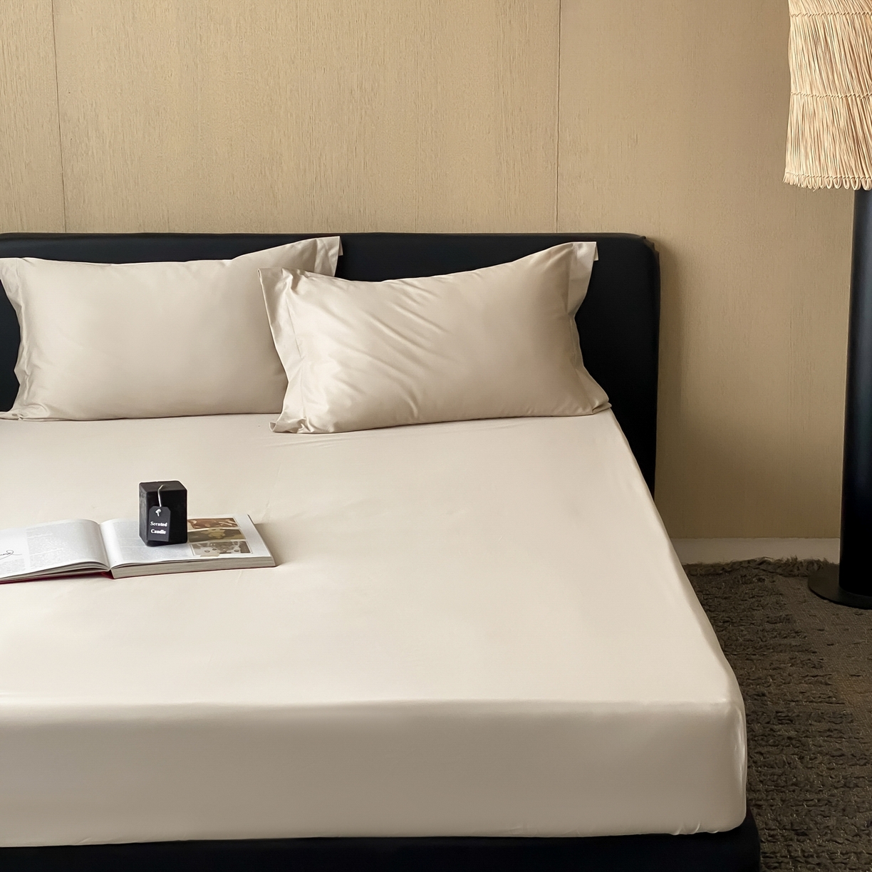 91家纺网 家纺一手货源 找家纺 赫帛 2026新款60支pro加密新疆长绒棉全棉纯棉单床笠床笠单件单品床笠-实拍 浅玉色