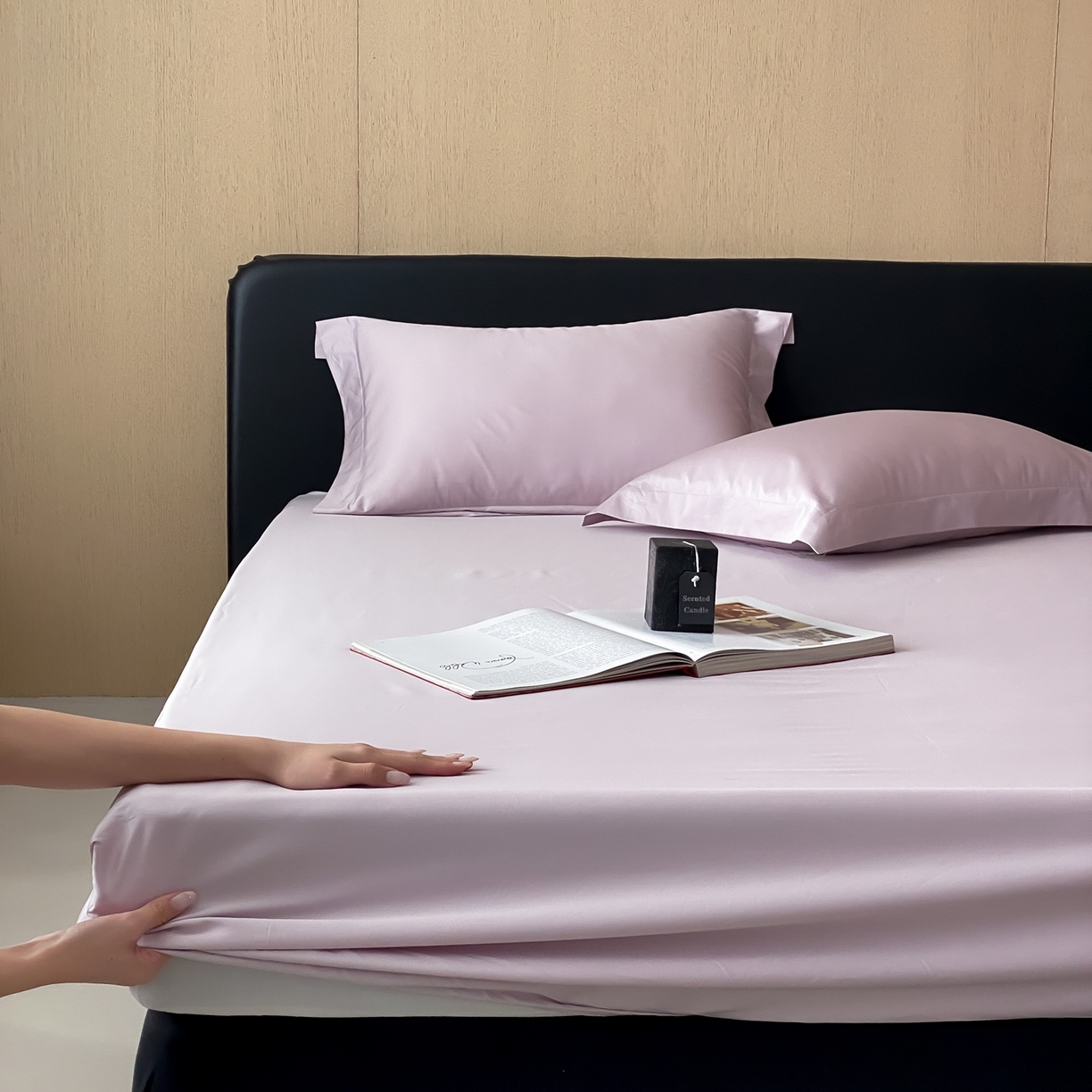 91家纺网 家纺一手货源 找家纺 赫帛 2026新款60支pro加密新疆长绒棉全棉纯棉单床笠床笠单件单品床笠-实拍 淡雅紫