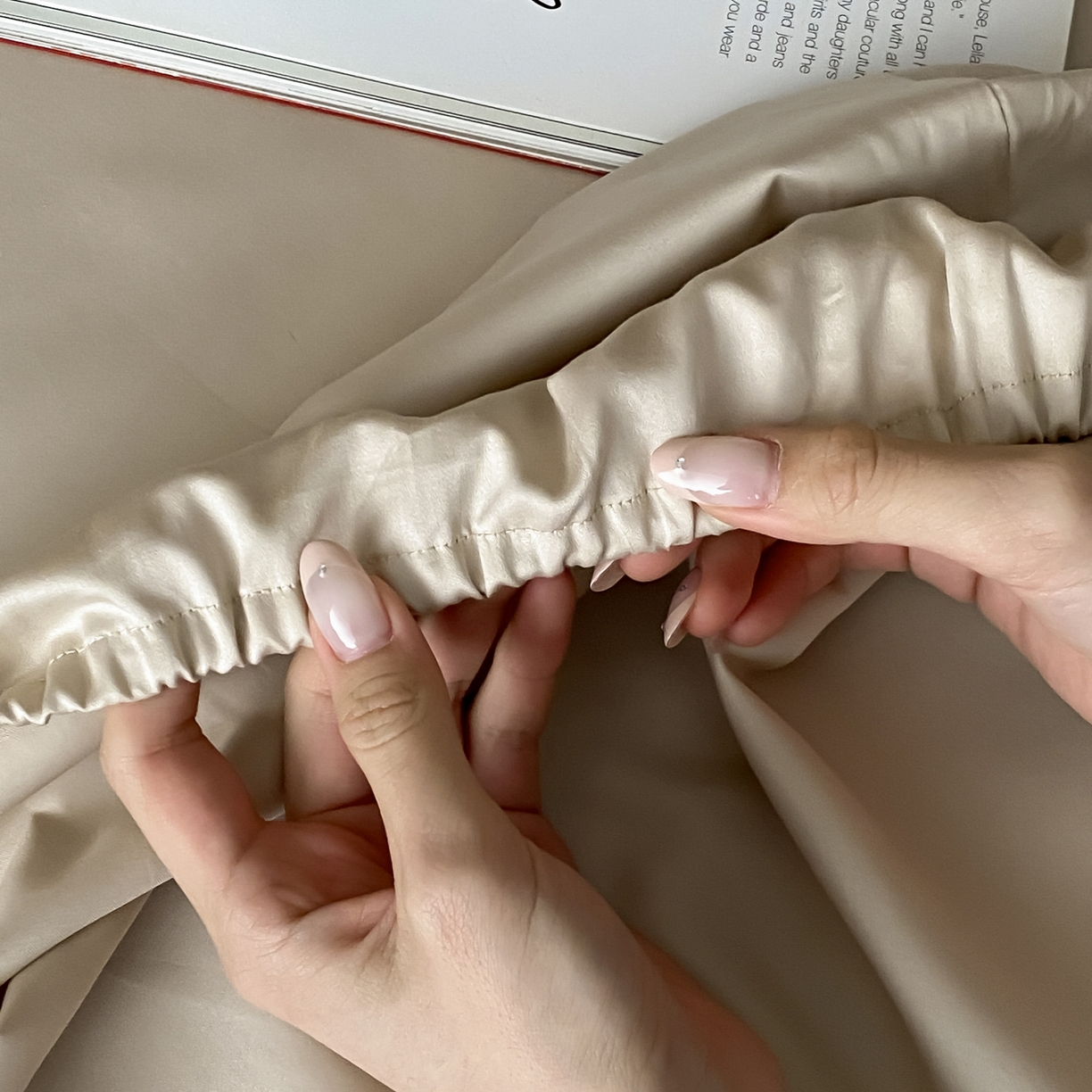 91家纺网 家纺一手货源 找家纺 赫帛 2026新款60支pro加密新疆长绒棉全棉纯棉单床笠床笠单件单品床笠-实拍 浅玉色