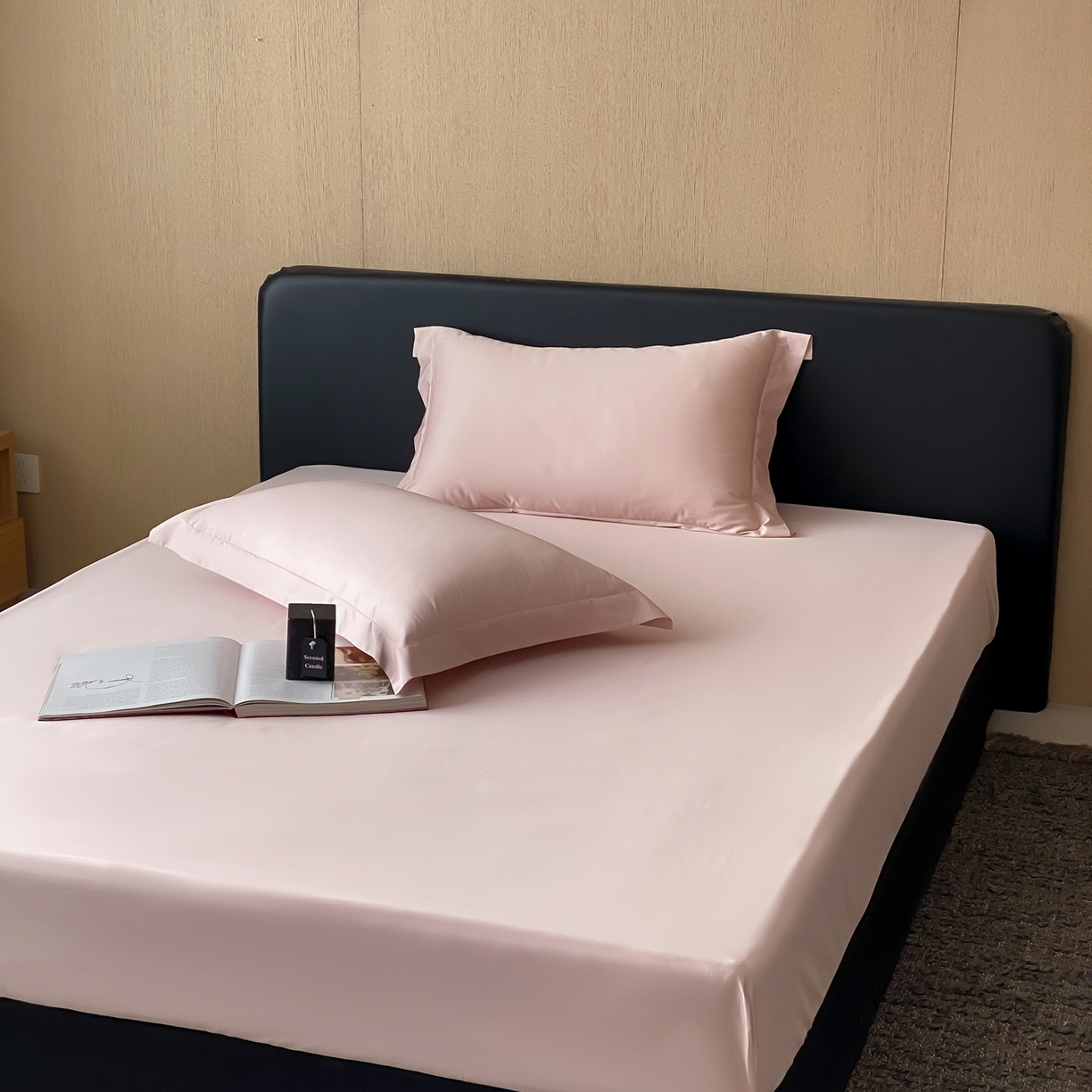 91家纺网 家纺一手货源 找家纺 赫帛 2026新款60支pro加密新疆长绒棉全棉纯棉单床笠床笠单件单品床笠-实拍 蜜桃粉