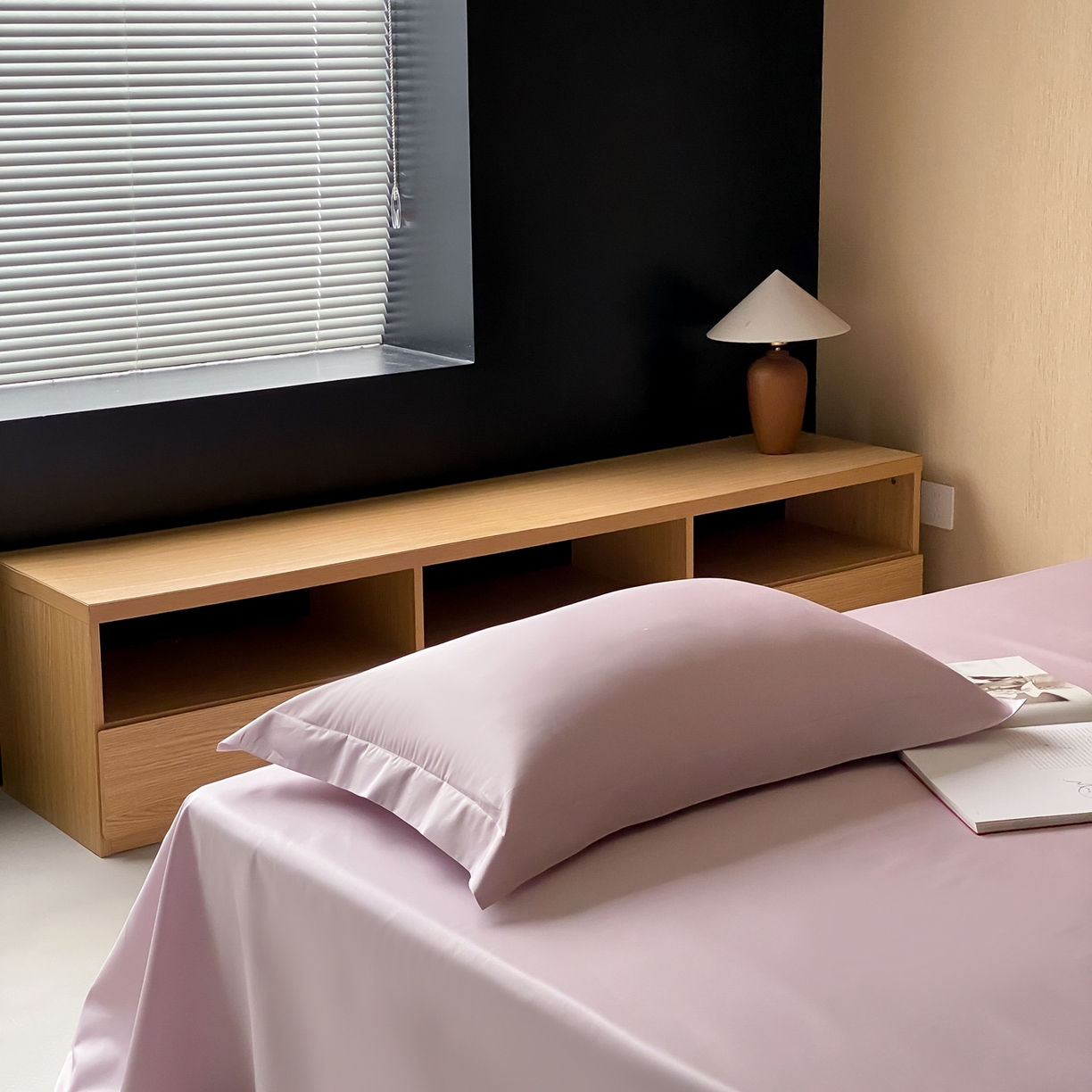 91家纺网 家纺一手货源 找家纺 赫帛 2026新款60支pro加密新疆长绒棉全棉纯棉单枕套枕套单件单品枕套-实拍 淡雅紫