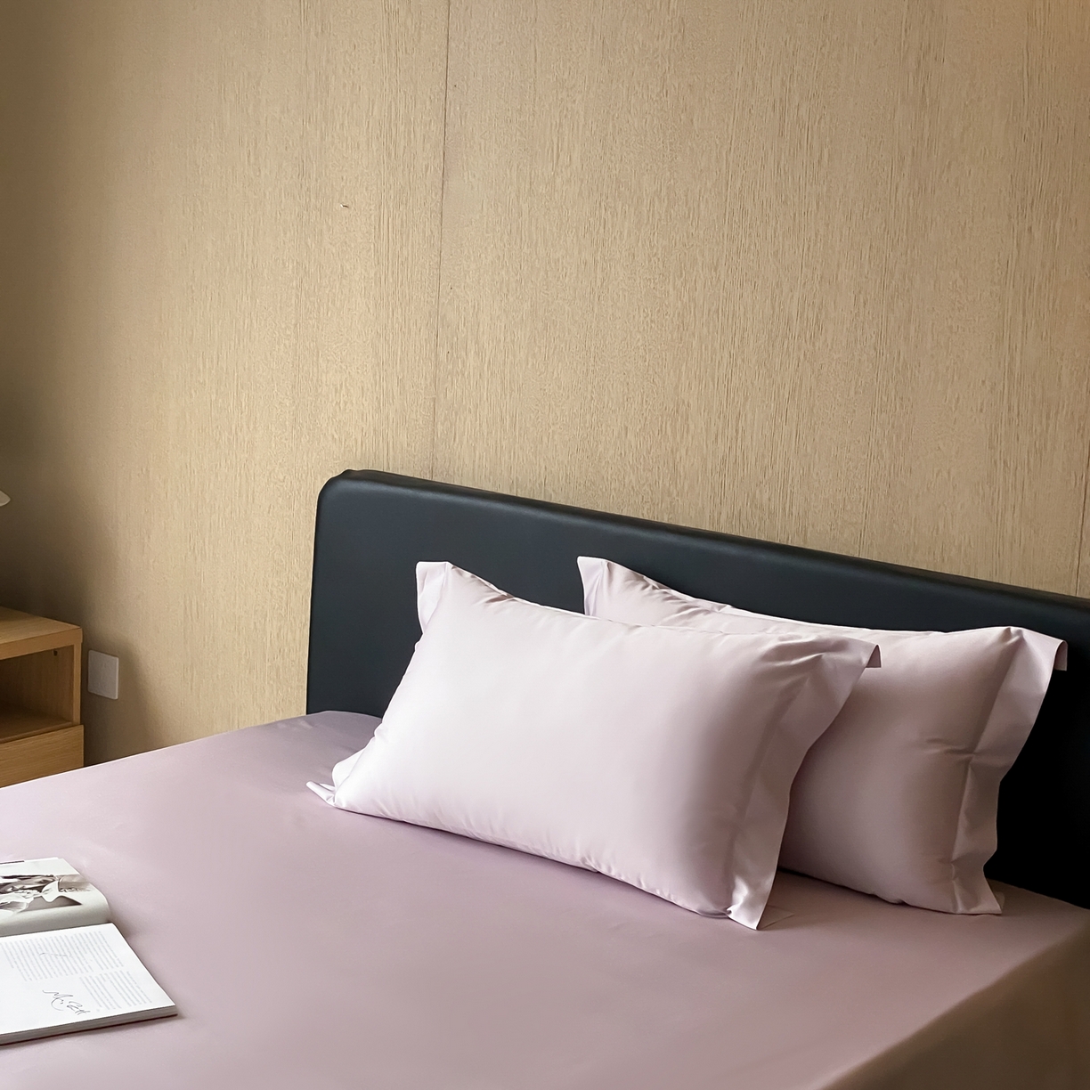 91家纺网 家纺一手货源 找家纺 赫帛 2026新款60支pro加密新疆长绒棉全棉纯棉单枕套枕套单件单品枕套-实拍 淡雅紫