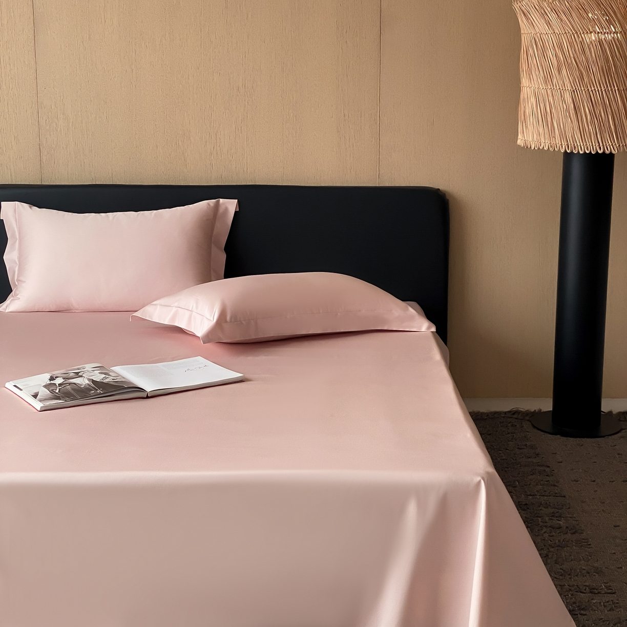 91家纺网 家纺一手货源 找家纺 赫帛 2026新款60支pro加密新疆长绒棉全棉纯棉单枕套枕套单件单品枕套-实拍 蜜桃粉