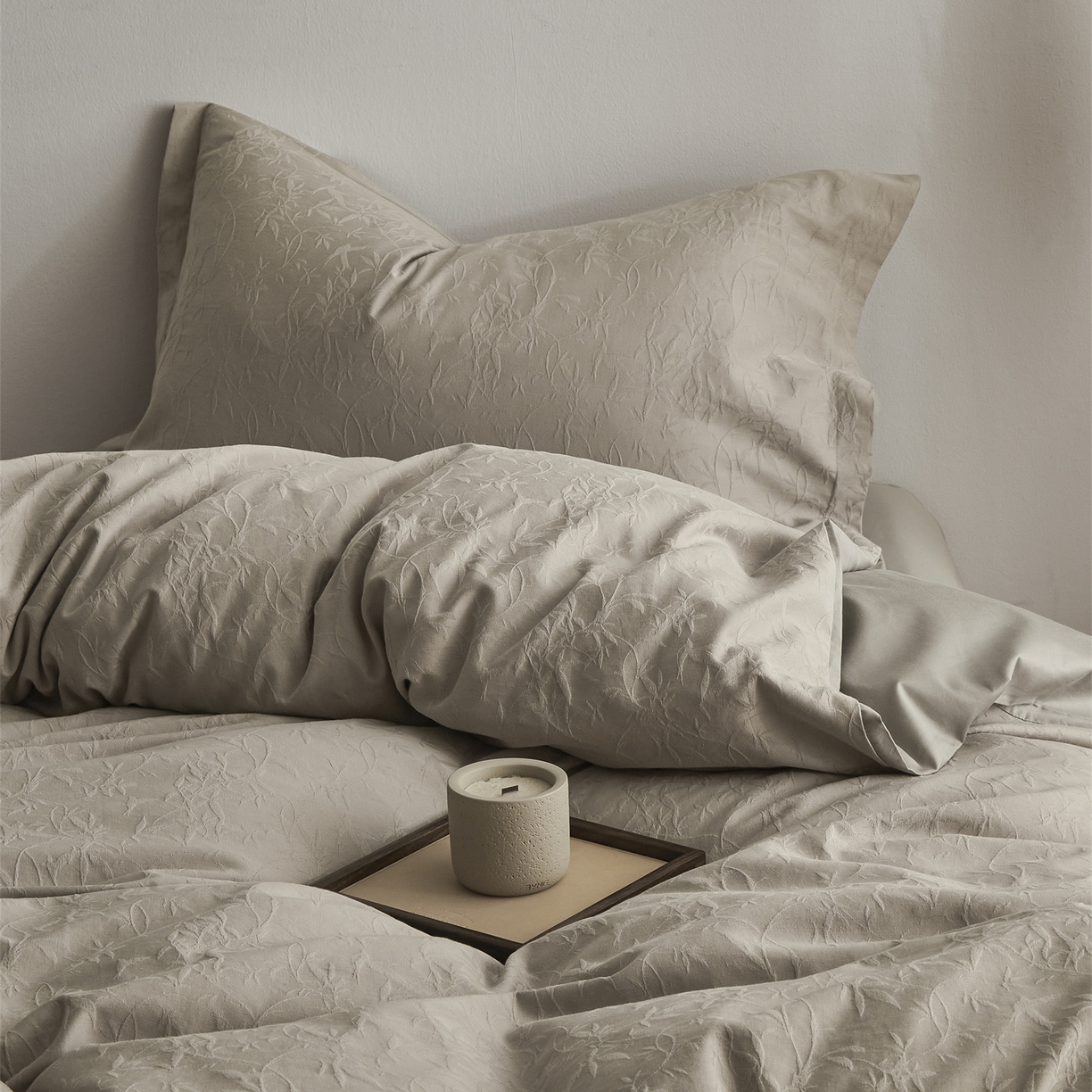 91家纺网 家纺一手货源 找家纺 顾家家居 2026新款AB面全棉厚织提花四件套 森蔓-古茶