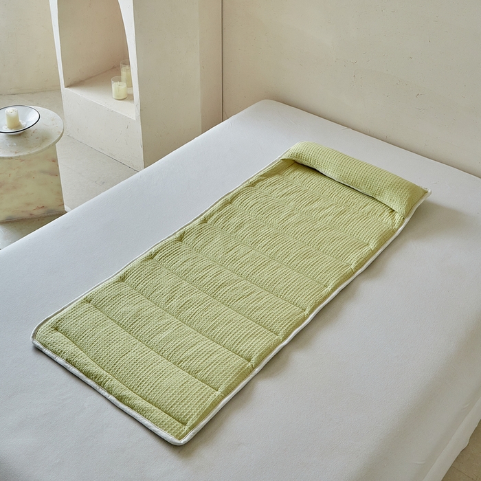 91家纺网 家纺一手货源 找家纺 梵希良品家纺 2026新款毛巾枕头枕芯护颈椎助睡眠反弓便携折叠高低度可调节牵引圆柱睡觉专用 果绿-纤维款