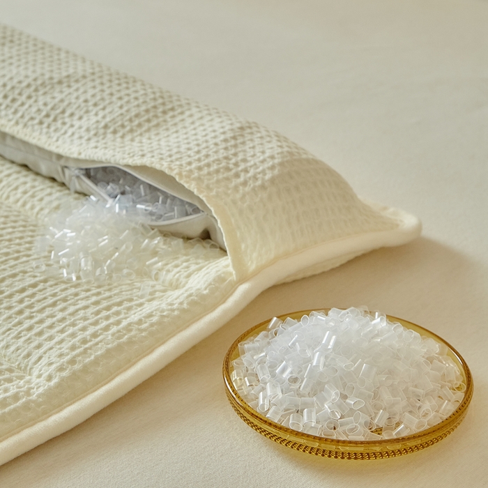 91家纺网 家纺一手货源 找家纺 梵希良品家纺 2026新款毛巾枕头枕芯护颈椎助睡眠反弓便携折叠高低度可调节牵引圆柱睡觉专用 米白-荞麦款