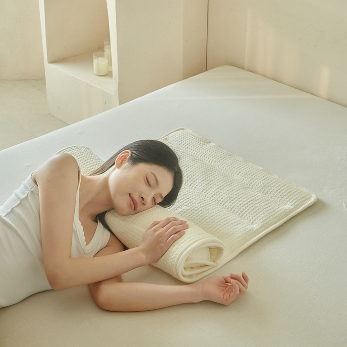 91家纺网 家纺一手货源 找家纺 梵希良品家纺 2026新款毛巾枕头枕芯护颈椎助睡眠反弓便携折叠高低度可调节牵引圆柱睡觉专用 米白-纤维款