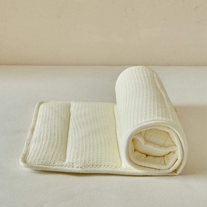 91家纺网 家纺一手货源 找家纺 梵希良品家纺 2026新款毛巾枕头枕芯护颈椎助睡眠反弓便携折叠高低度可调节牵引圆柱睡觉专用 米白-纤维款