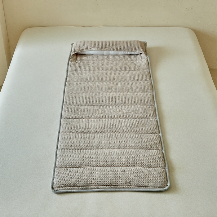 91家纺网 家纺一手货源 找家纺 梵希良品家纺 2026新款毛巾枕头枕芯护颈椎助睡眠反弓便携折叠高低度可调节牵引圆柱睡觉专用 浅灰-荞麦款