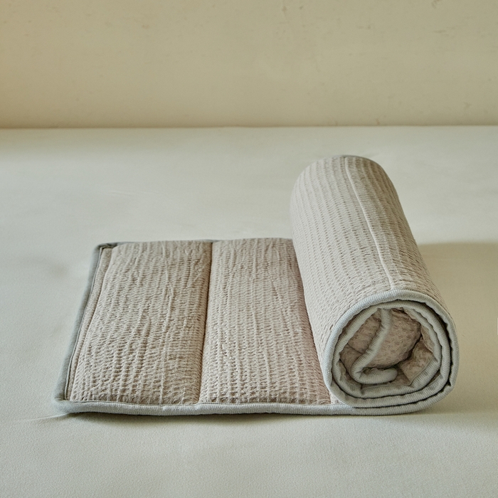 91家纺网 家纺一手货源 找家纺 梵希良品家纺 2026新款毛巾枕头枕芯护颈椎助睡眠反弓便携折叠高低度可调节牵引圆柱睡觉专用 浅灰-荞麦款