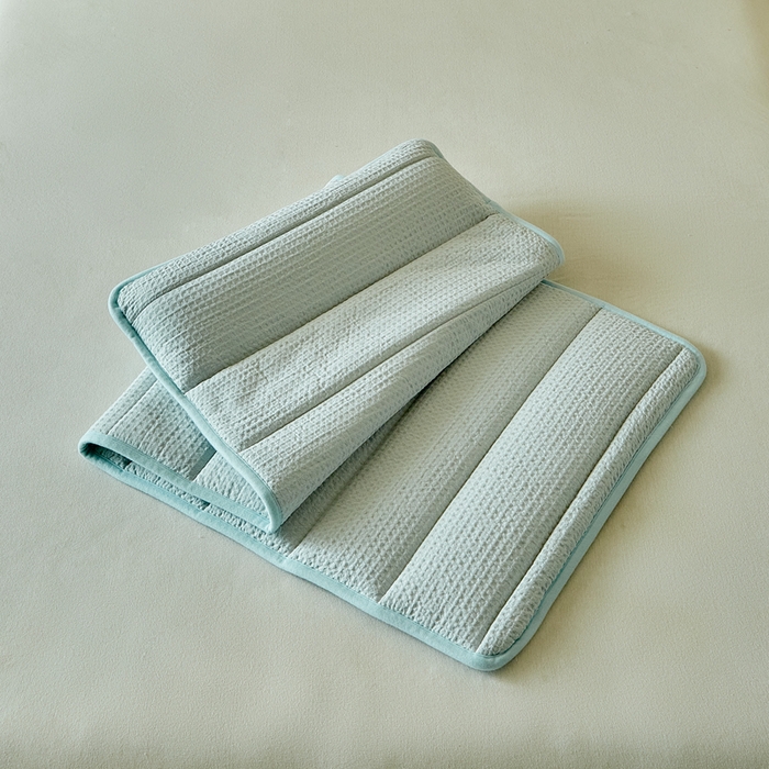 91家纺网 家纺一手货源 找家纺 梵希良品家纺 2026新款毛巾枕头枕芯护颈椎助睡眠反弓便携折叠高低度可调节牵引圆柱睡觉专用 浅蓝-PE软管款