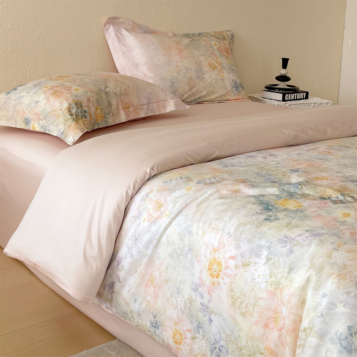 91家纺网 家纺一手货源 找家纺 （总）鼎飞家纺 2026新款100S长绒棉数码印花四件套-春日序