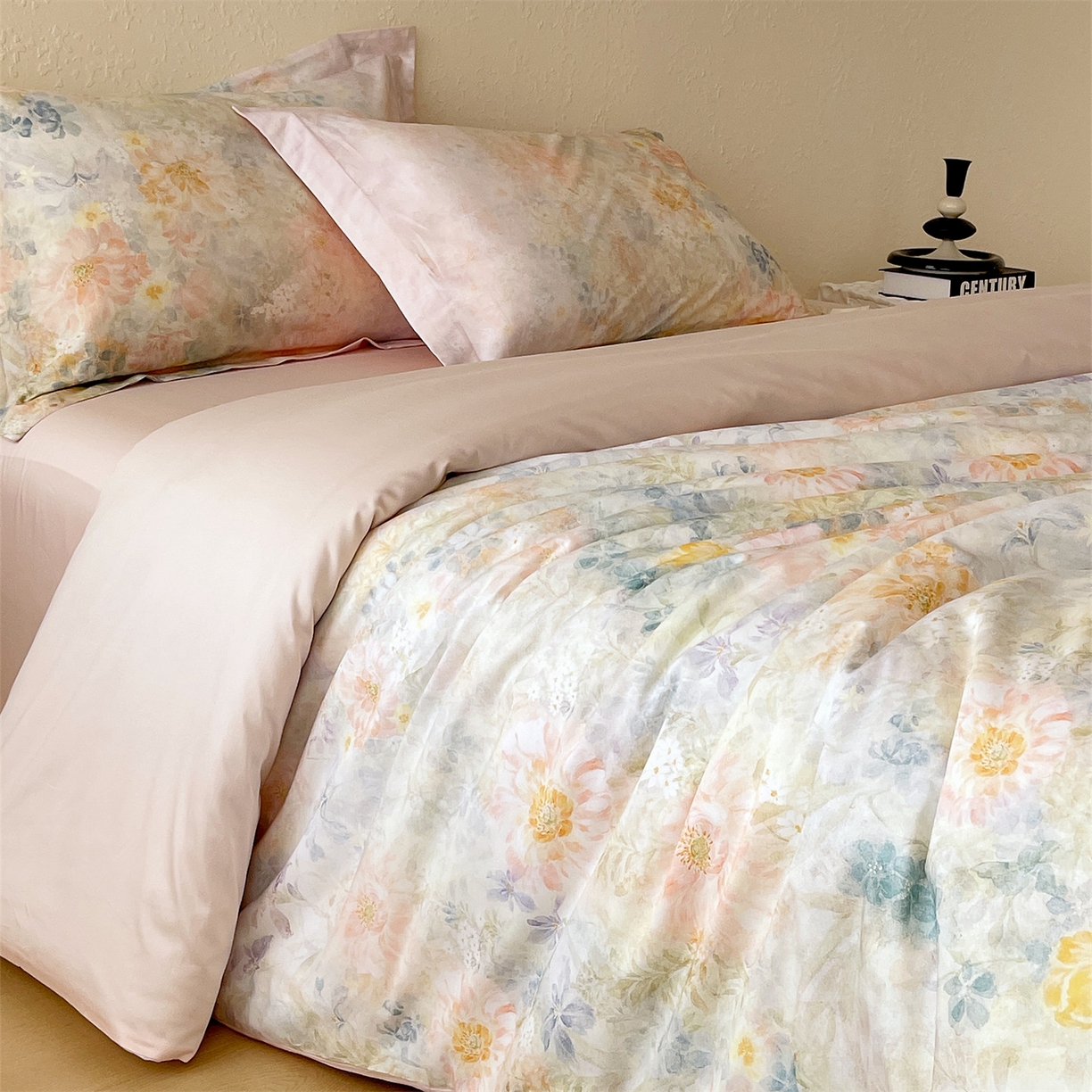 91家纺网 家纺一手货源 找家纺 （总）鼎飞家纺 2026新款100S长绒棉数码印花四件套-春日序