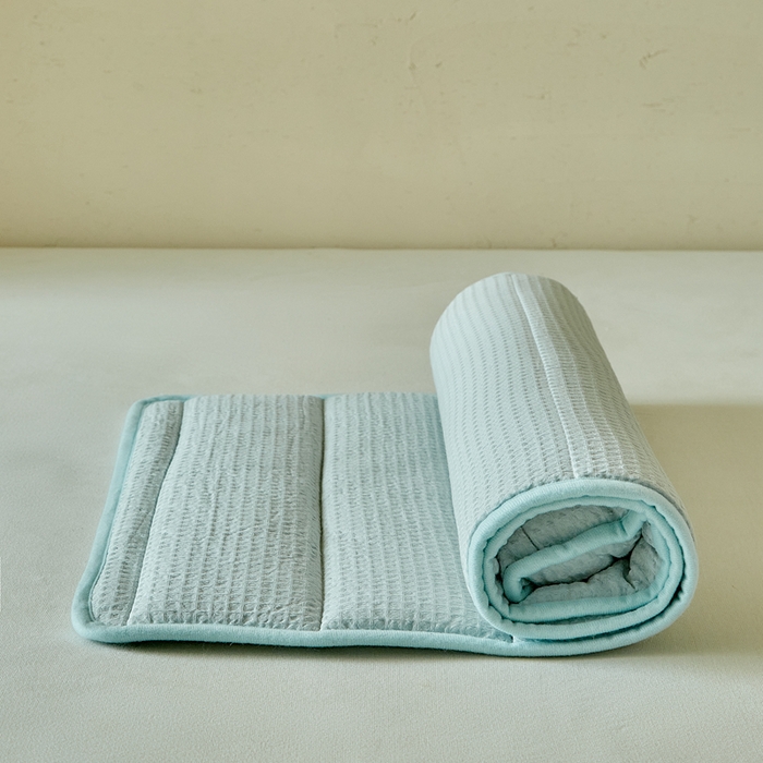 91家纺网 家纺一手货源 找家纺 梵希良品家纺 2026新款毛巾枕头枕芯护颈椎助睡眠反弓便携折叠高低度可调节牵引圆柱睡觉专用 浅蓝-荞麦款