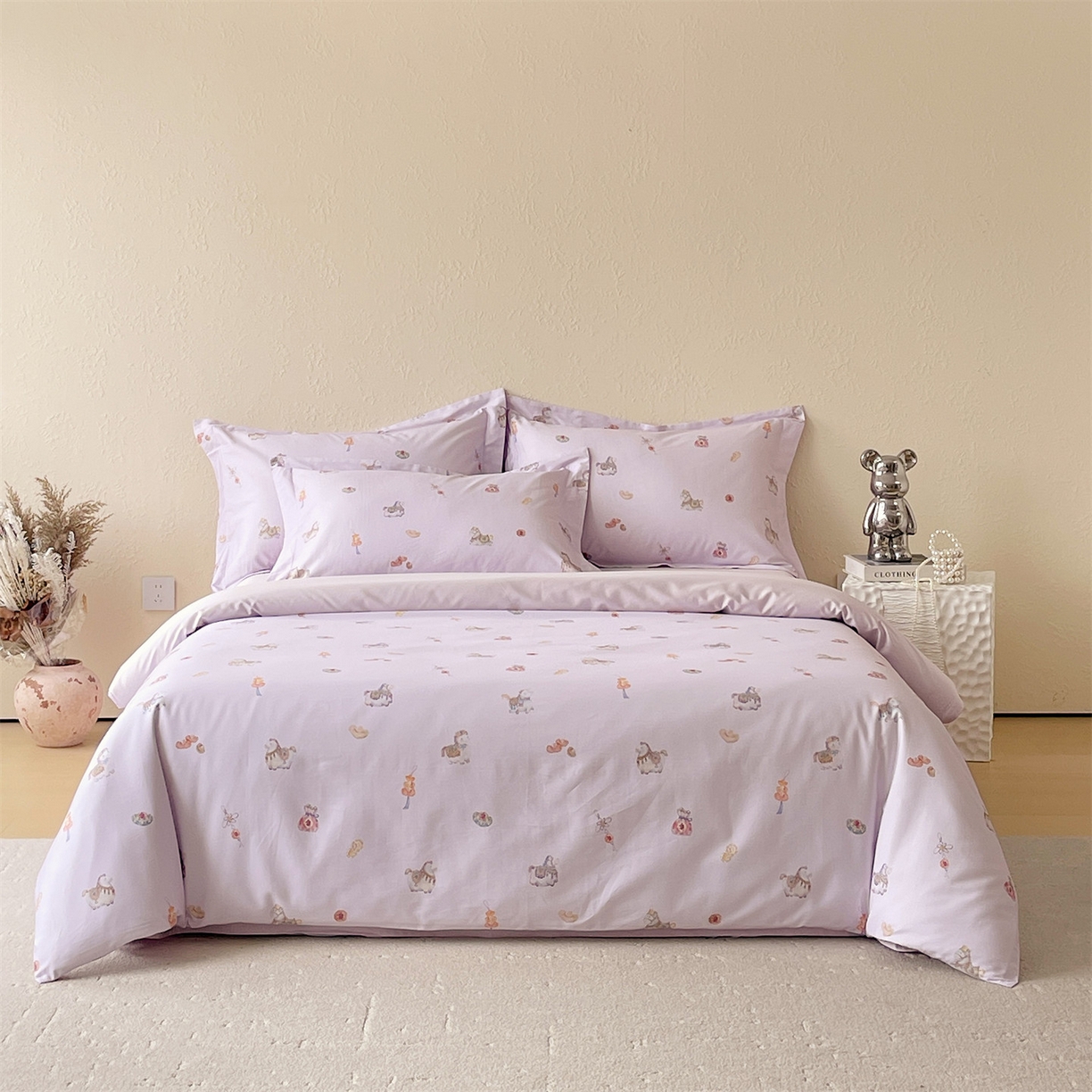 91家纺网 家纺一手货源 找家纺 （总）鼎飞家纺 2026新款100S长绒棉数码印花四件套-马承金福