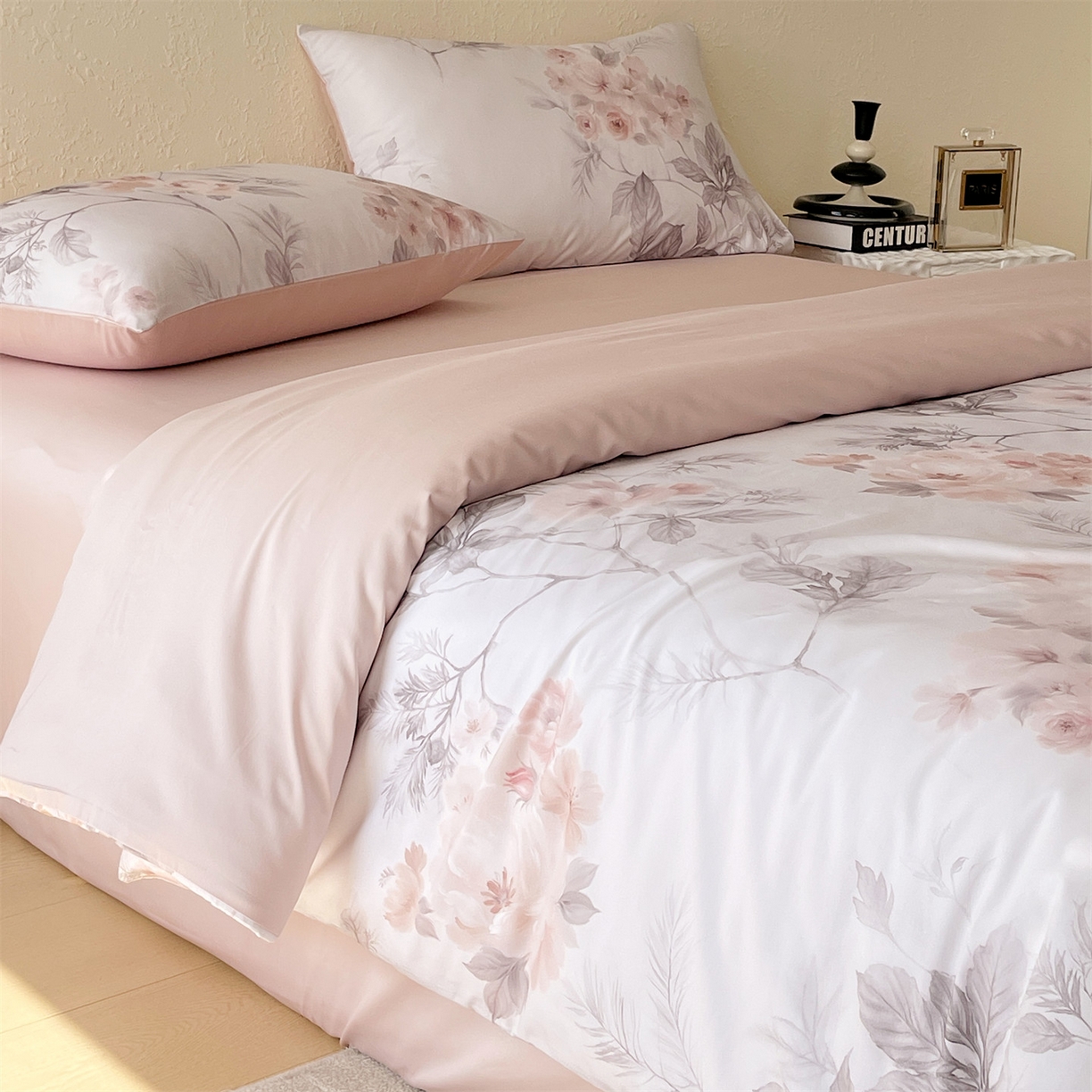 91家纺网 家纺一手货源 找家纺 （总）鼎飞家纺 2026新款100S长绒棉数码印花四件套-紫雾花语