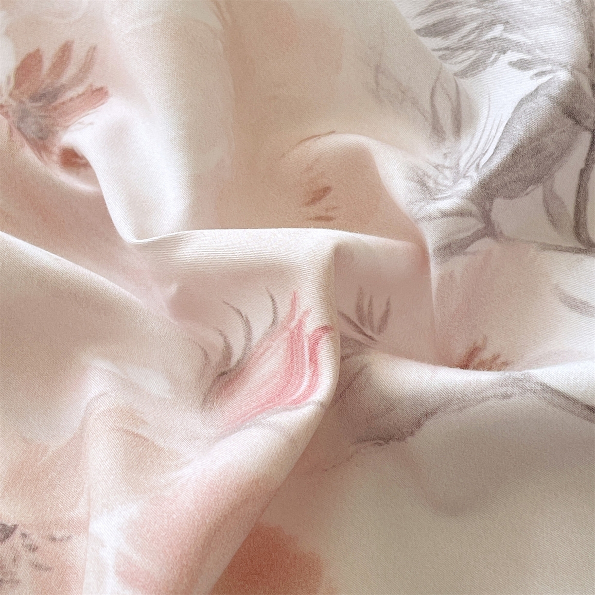 91家纺网 家纺一手货源 找家纺 （总）鼎飞家纺 2026新款100S长绒棉数码印花四件套-紫雾花语