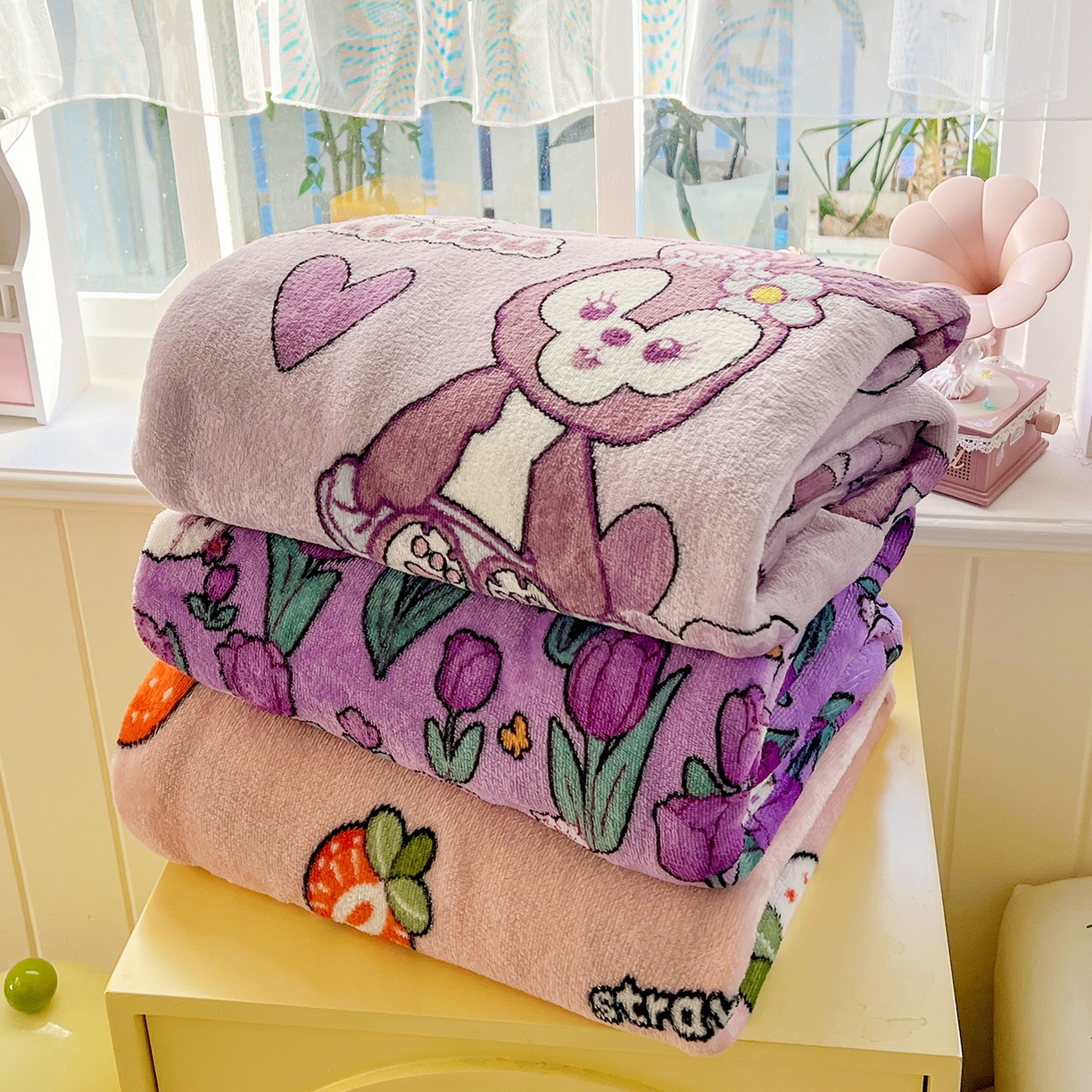 91家纺网 家纺一手货源 找家纺 （总）悦织湾家纺 2026新款印花法兰绒毛毯牛奶绒盖毯春秋空调毯儿童床单小被子