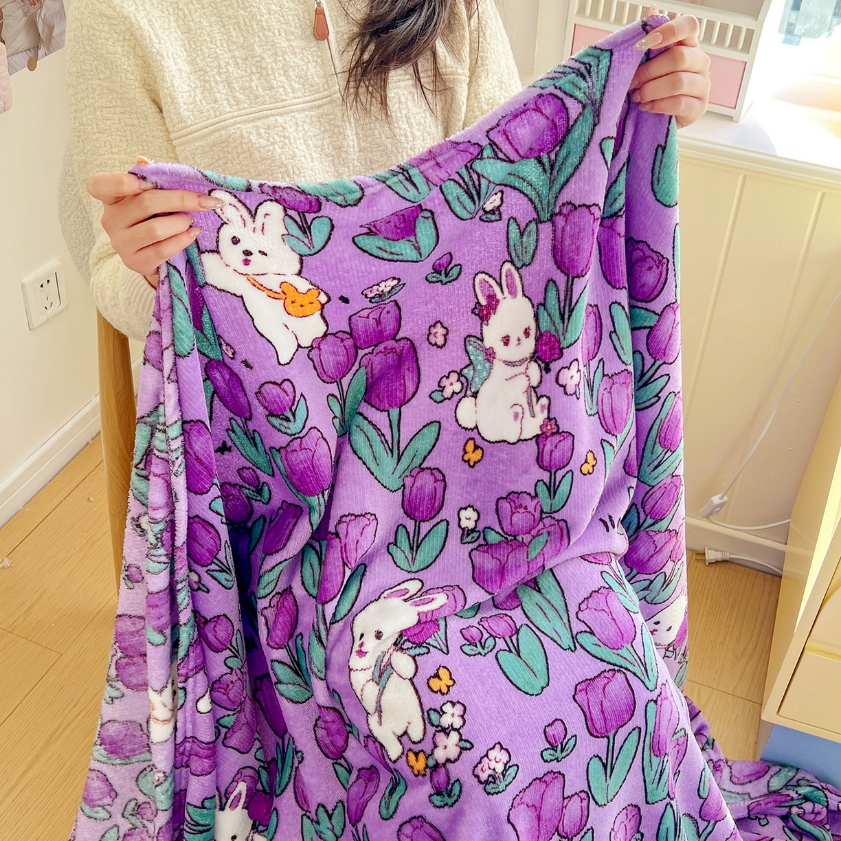 91家纺网 家纺一手货源 找家纺 悦织湾家纺 2026新款印花法兰绒毛毯牛奶绒盖毯春秋空调毯儿童床单小被子 丛林