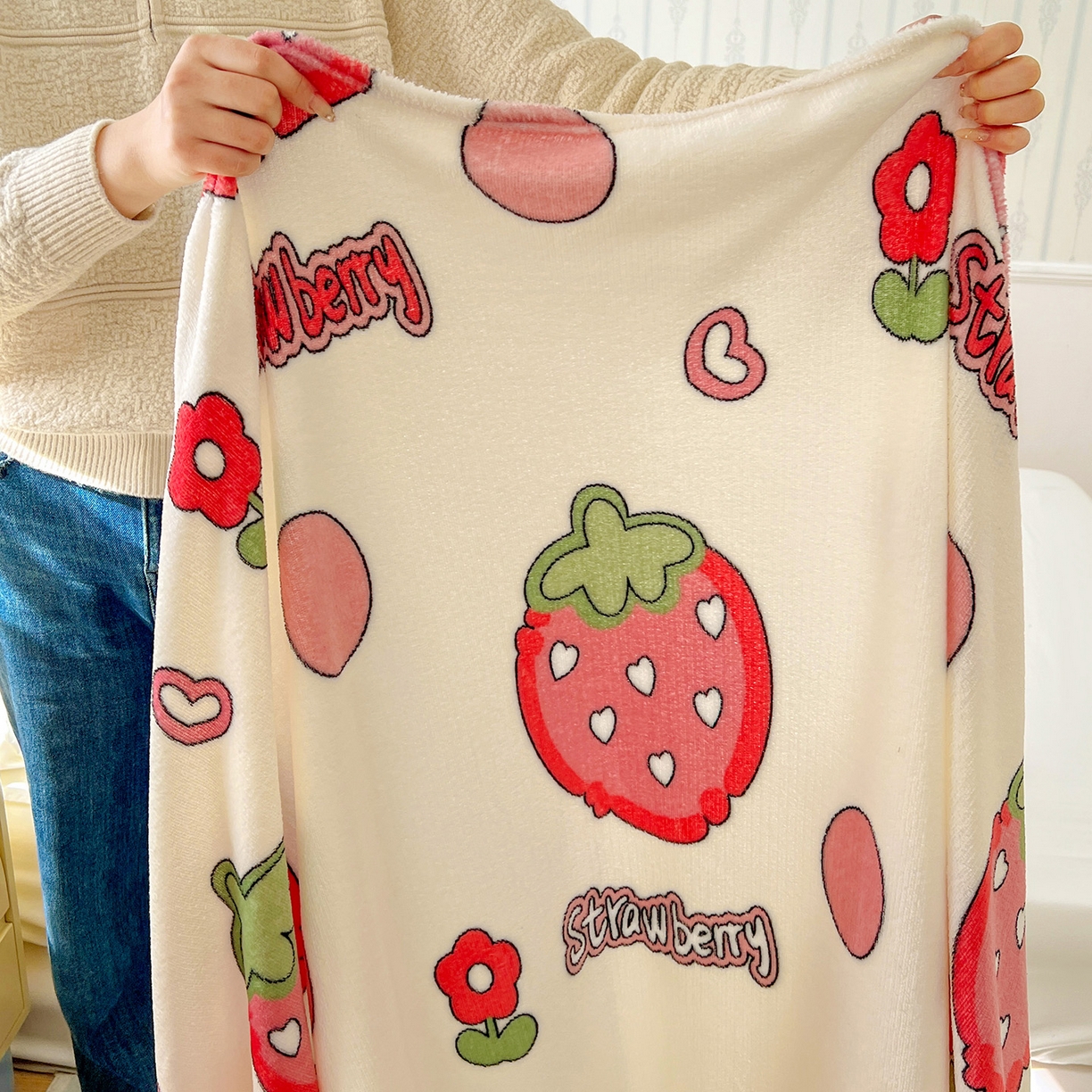 91家纺网 家纺一手货源 找家纺 悦织湾家纺 2026新款印花法兰绒毛毯牛奶绒盖毯春秋空调毯儿童床单小被子 甜蜜