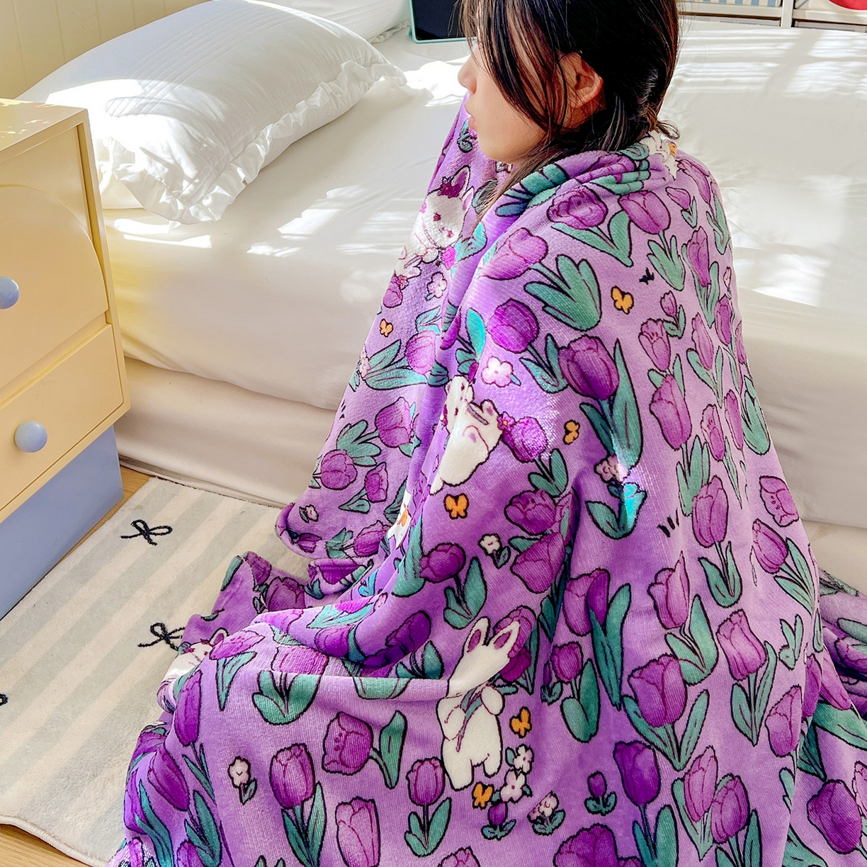 91家纺网 家纺一手货源 找家纺 悦织湾家纺 2026新款印花法兰绒毛毯牛奶绒盖毯春秋空调毯儿童床单小被子 丛林