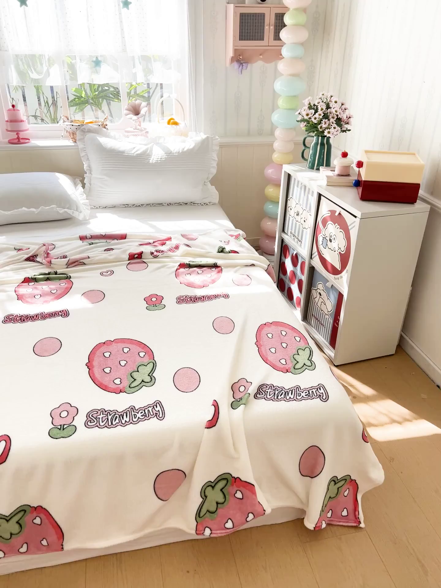 91家纺网 家纺一手货源 找家纺 悦织湾家纺 2026新款印花法兰绒毛毯牛奶绒盖毯春秋空调毯儿童床单小被子 甜蜜