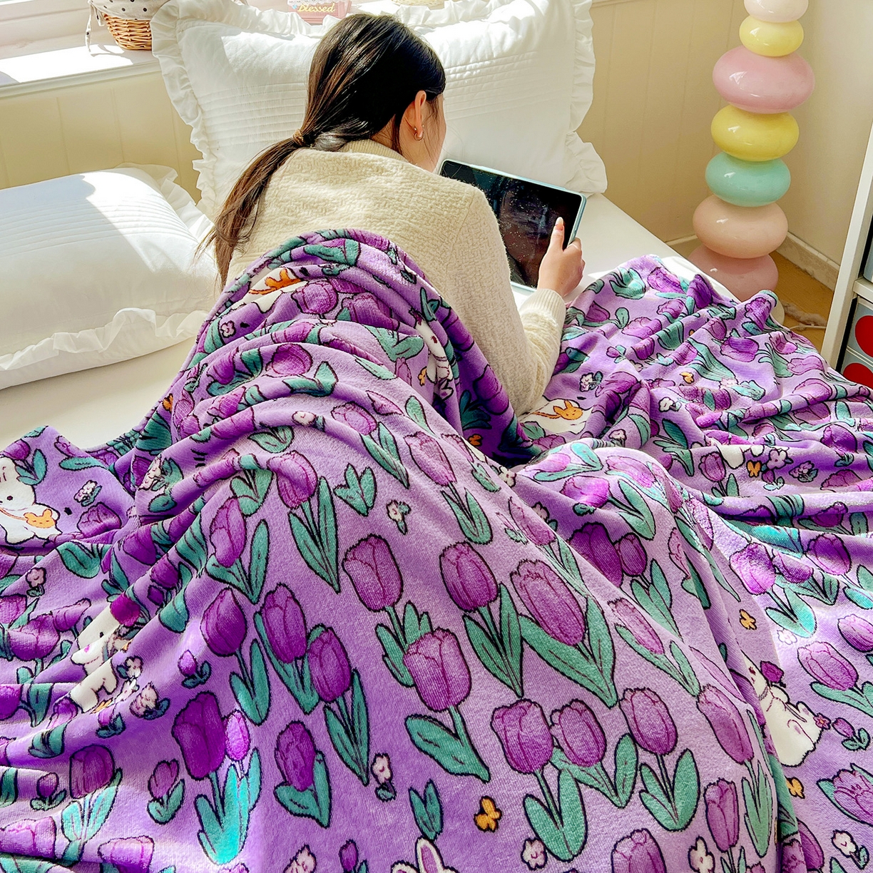 91家纺网 家纺一手货源 找家纺 悦织湾家纺 2026新款印花法兰绒毛毯牛奶绒盖毯春秋空调毯儿童床单小被子 丛林