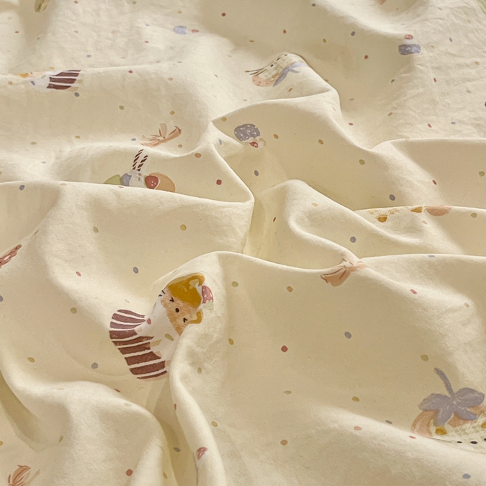 91家纺网 家纺一手货源 找家纺 梦可莱家居 2026春夏新品法式复古大花边清新复古卡通系列床盖四件套 卡通动漫