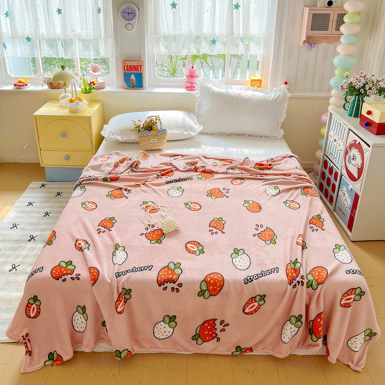 91家纺网 家纺一手货源 找家纺 （总）悦织湾家纺 2026新款印花法兰绒毛毯牛奶绒盖毯春秋空调毯儿童床单小被子