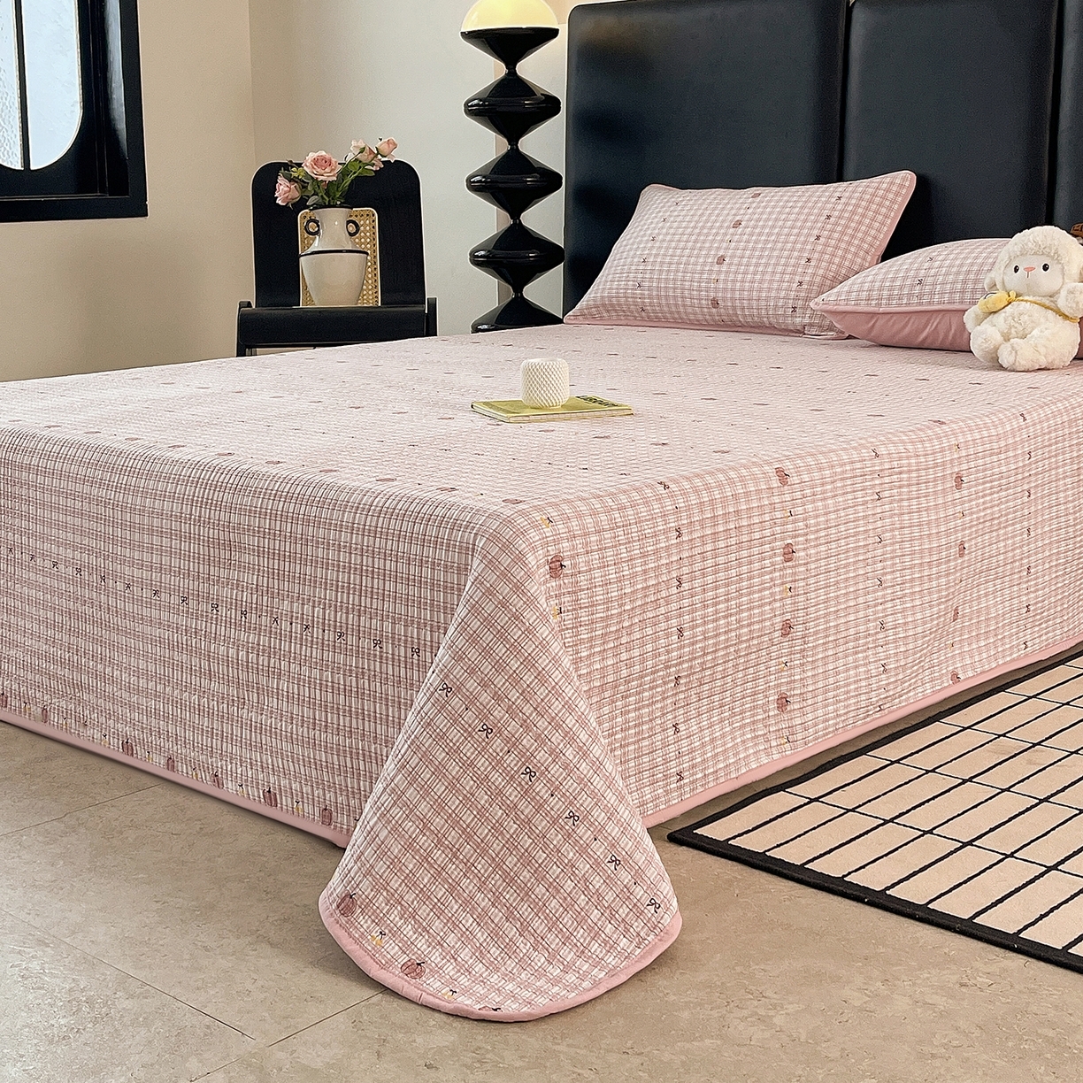 91家纺网 家纺一手货源 找家纺 （总）金丝兔 2026新款复古碎花亲肤水洗棉单床盖仿棉夹棉床盖床盖三件套