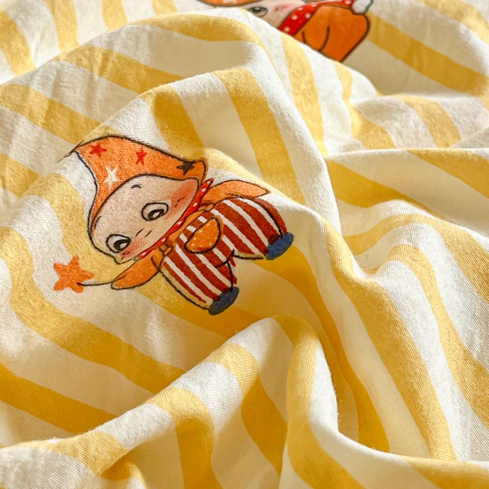 91家纺网 家纺一手货源 找家纺 梦可莱家居 2026春夏新品法式复古大花边清新复古卡通系列床盖四件套 星星伙伴