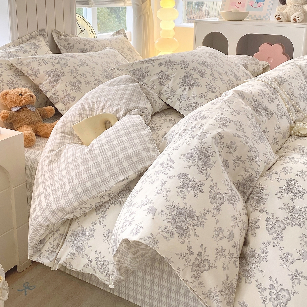 91家纺网 家纺一手货源 找家纺 （总）金丝兔 2026新款ins新疆全棉印花小清新纯棉单被套（提供买家秀和质检报告）