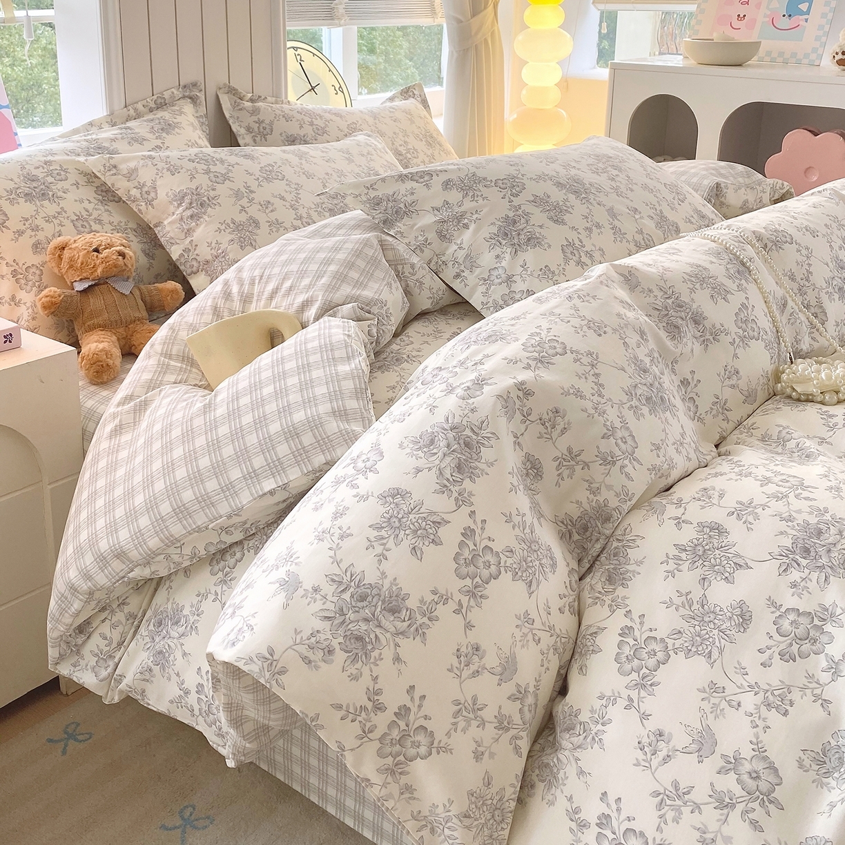 91家纺网 家纺一手货源 找家纺 （总）金丝兔 2026新款ins新疆全棉印花小清新纯棉单被套（提供买家秀和质检报告）