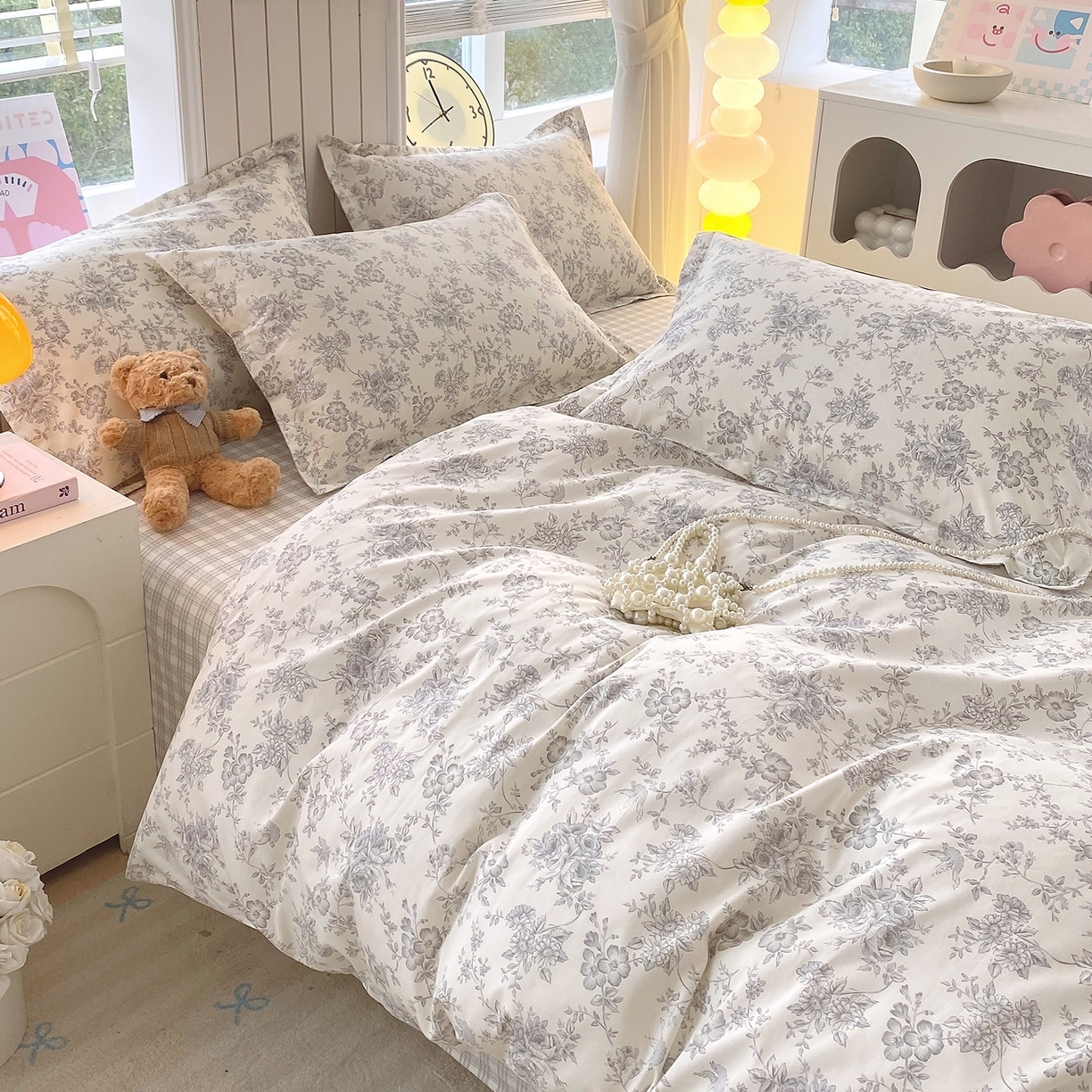 91家纺网 家纺一手货源 找家纺 （总）金丝兔 2026新款ins新疆全棉印花小清新纯棉单被套（提供买家秀和质检报告）