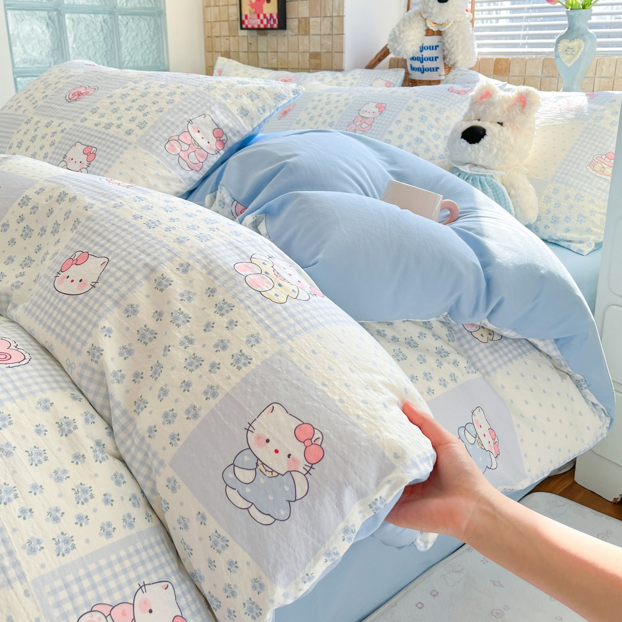 91家纺网 家纺一手货源 找家纺 （总）川悦生活 2026新款云感双层纱木棉四件套