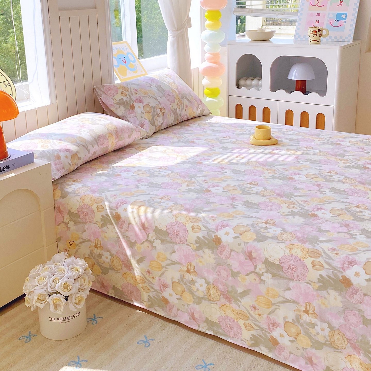 91家纺网 家纺一手货源 找家纺 悦织湾家纺 2026新款斜纹加厚水洗棉超细斜（加厚）木棉床单 床单-莫奈油画