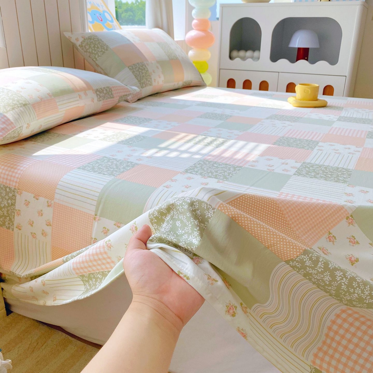 91家纺网 家纺一手货源 找家纺 悦织湾家纺 2026新款斜纹加厚水洗棉超细斜（加厚）木棉床单 床单-半亩花田