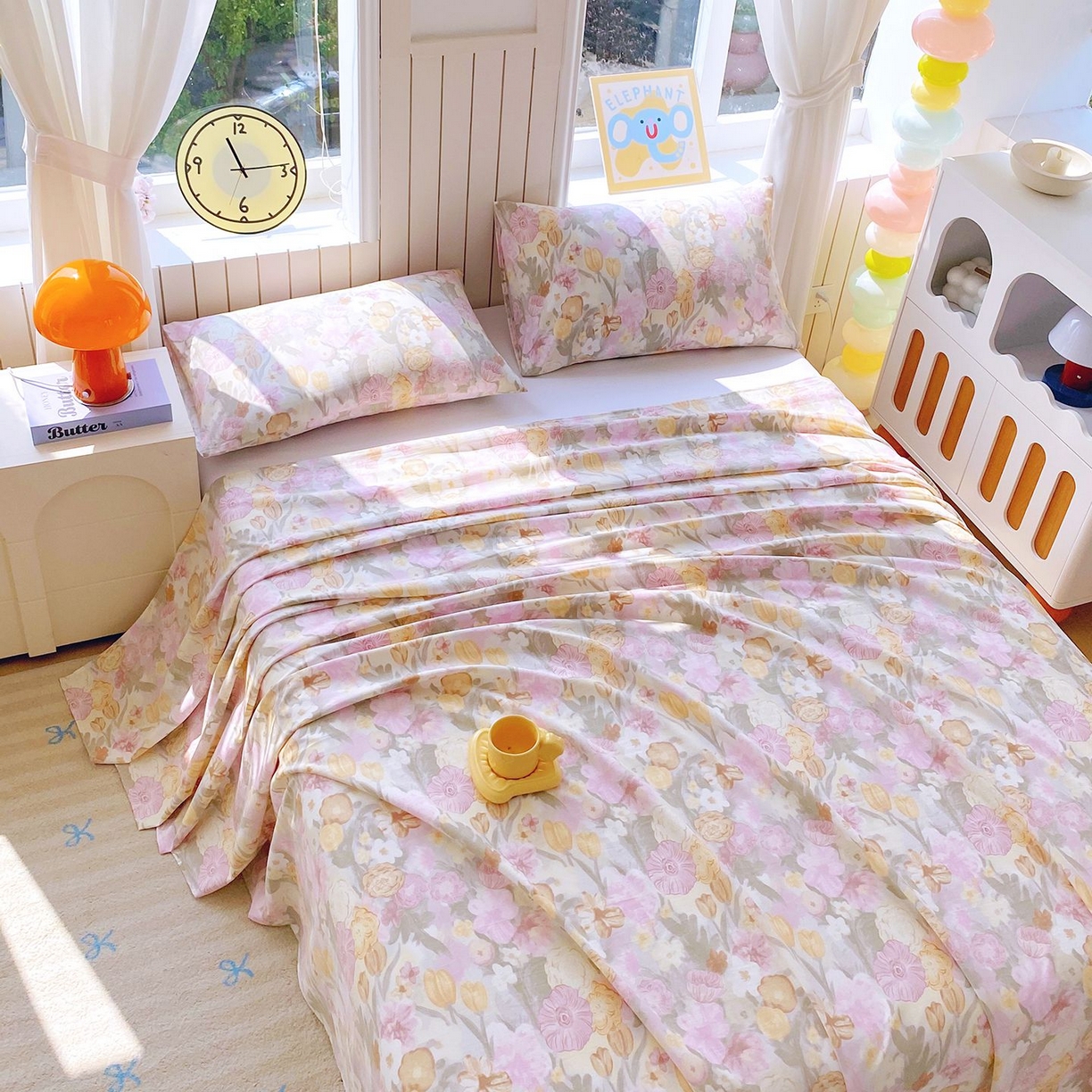 91家纺网 家纺一手货源 找家纺 悦织湾家纺 2026新款斜纹加厚水洗棉超细斜（加厚）木棉床单 床单-莫奈油画